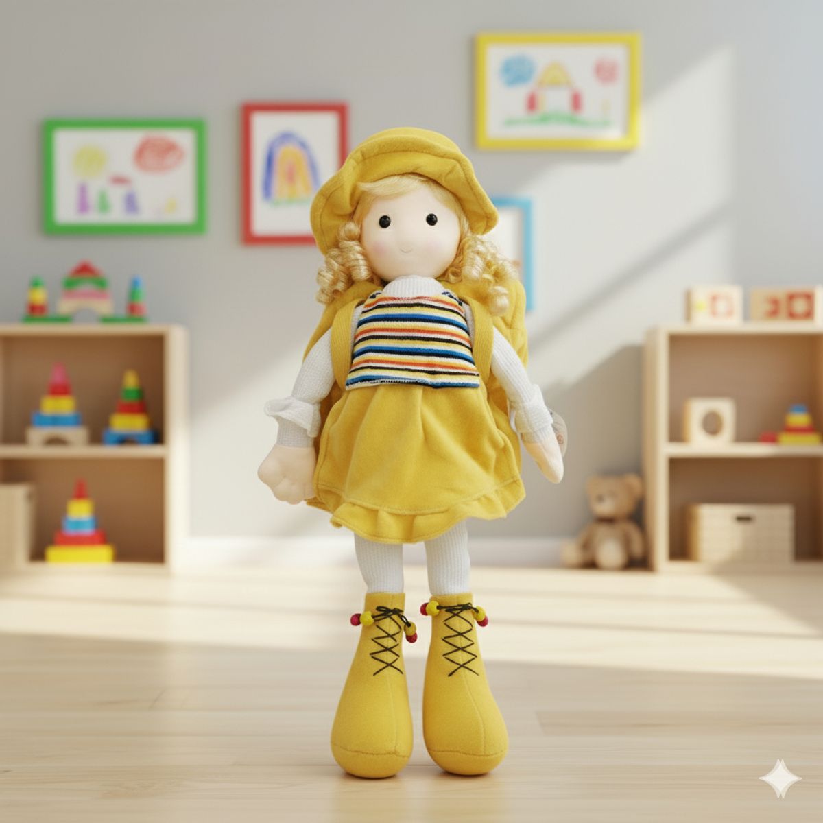 GENERICO - Mochila Muñeca Musical Color Amarillo