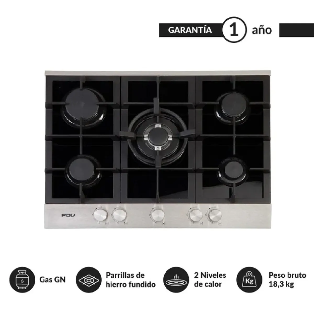 FDV - Encimera Deluxe Chef 75 cm Gas Natural FDV