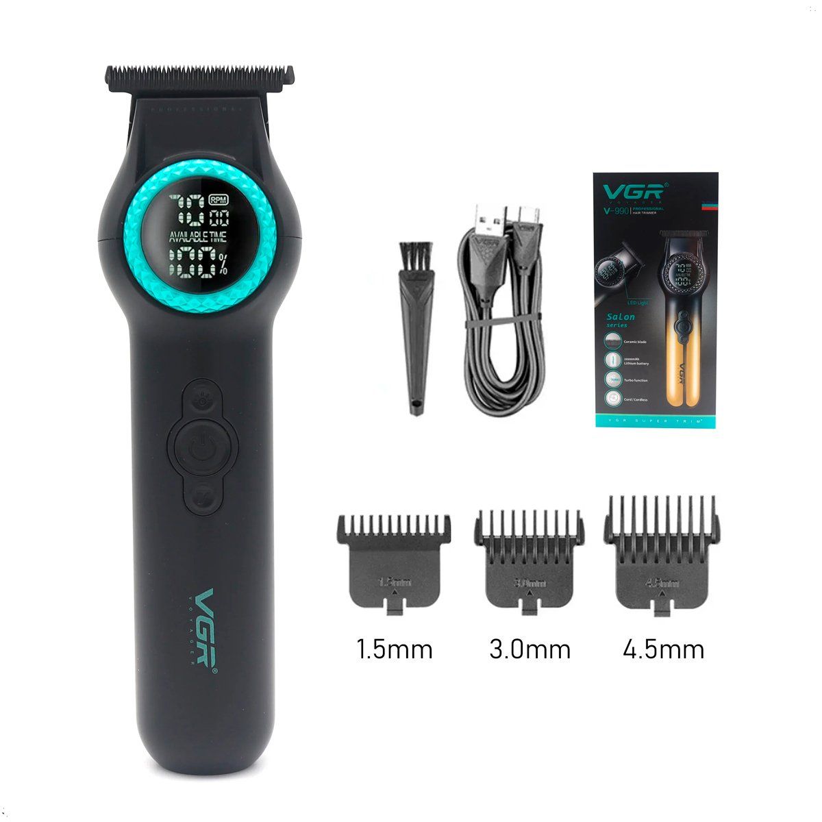 GENERICO - Maquina Corte Trimmer VGR V-990 Recargable pantalla digital