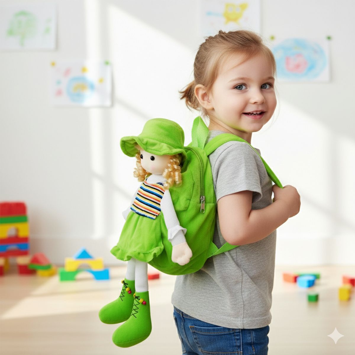 GENERICO - Mochila Muñeca Musical Color Verde
