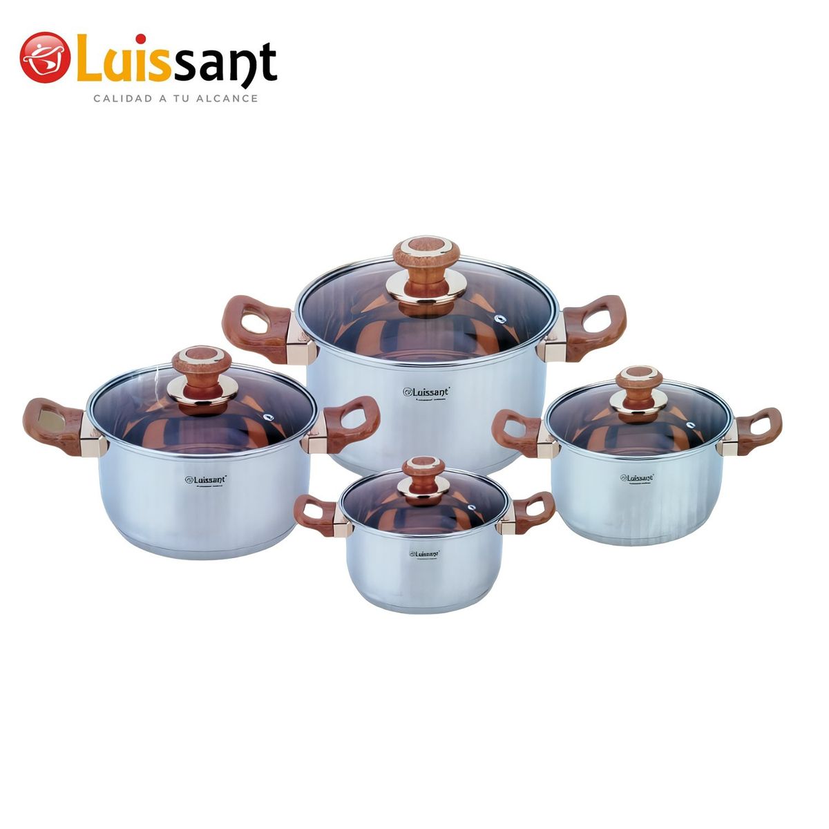 LUISSANT - Juego de ollas Luissant LU 1104A 8 Piezas Marrón