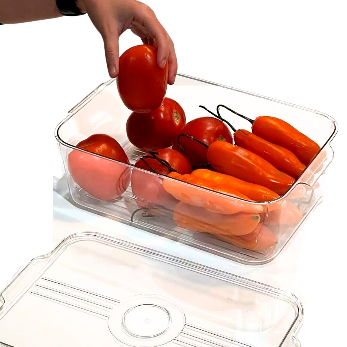INSPIRA - Caja de Almacenamiento para Refrigerador con Drenaje 20 cm