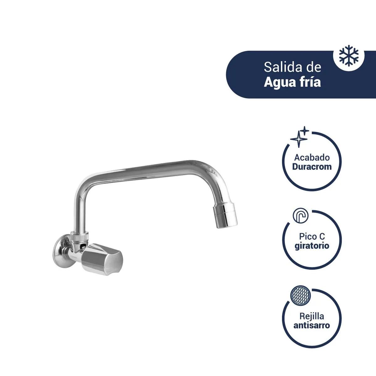 VAINSA - Grifería tipo Ganso para Cocina Modelo Avante Cromado Vainsa