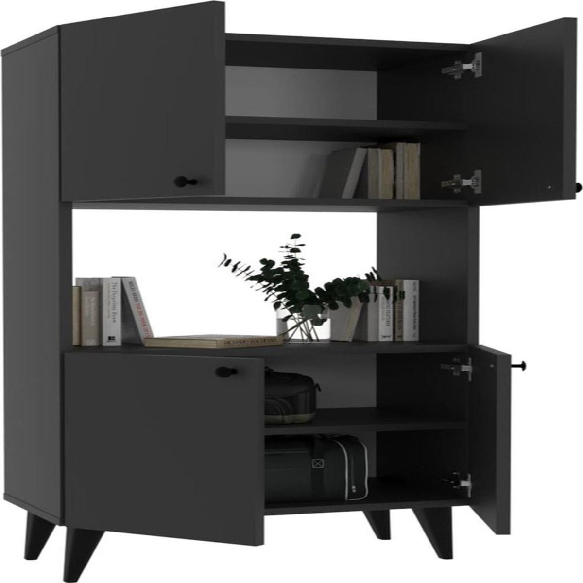 TU MESITA - Librero Armario TU MESITA Bogota color Negro 4 puertas