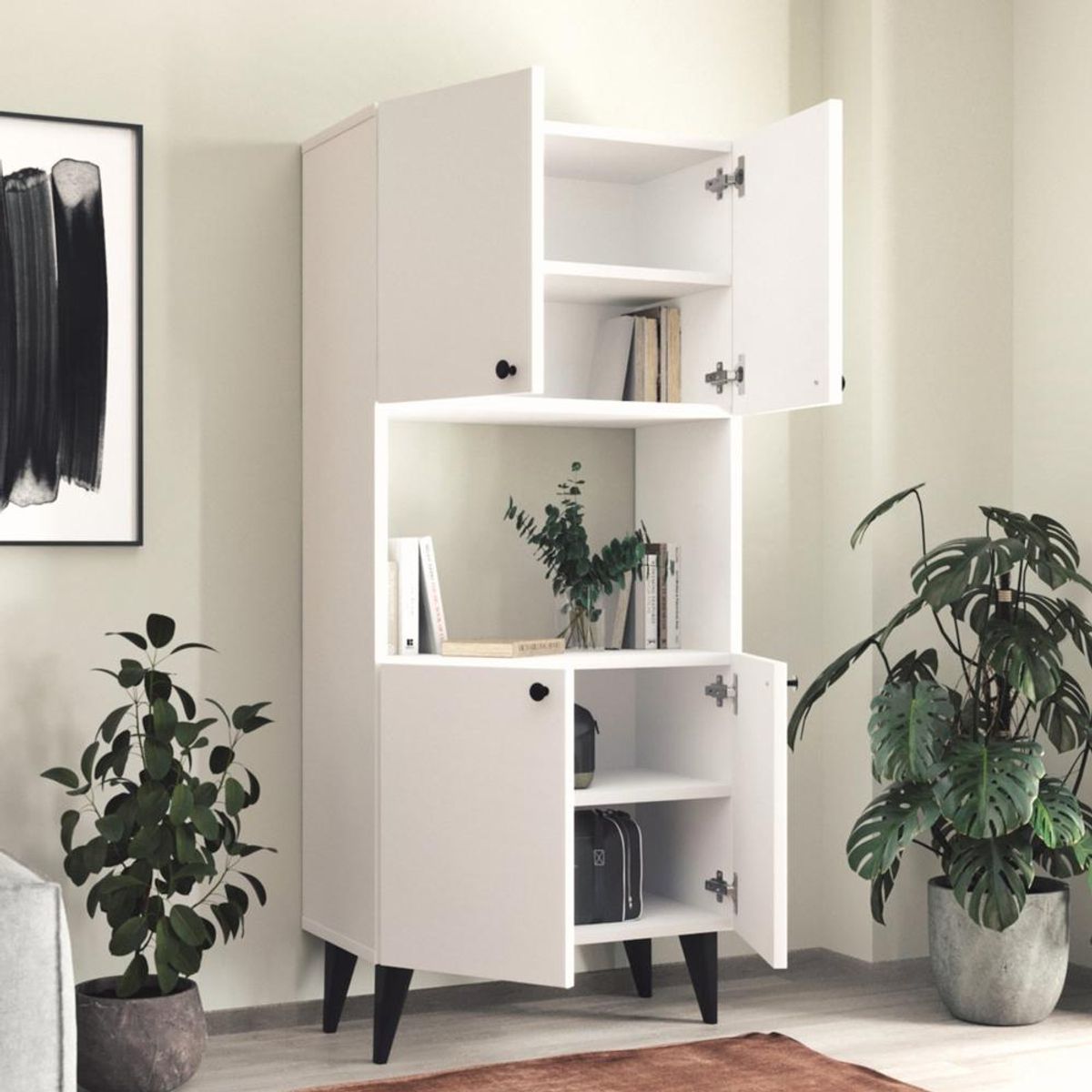 TU MESITA - Librero Armario TU MESITA Bogota color Blanco 4 puertas