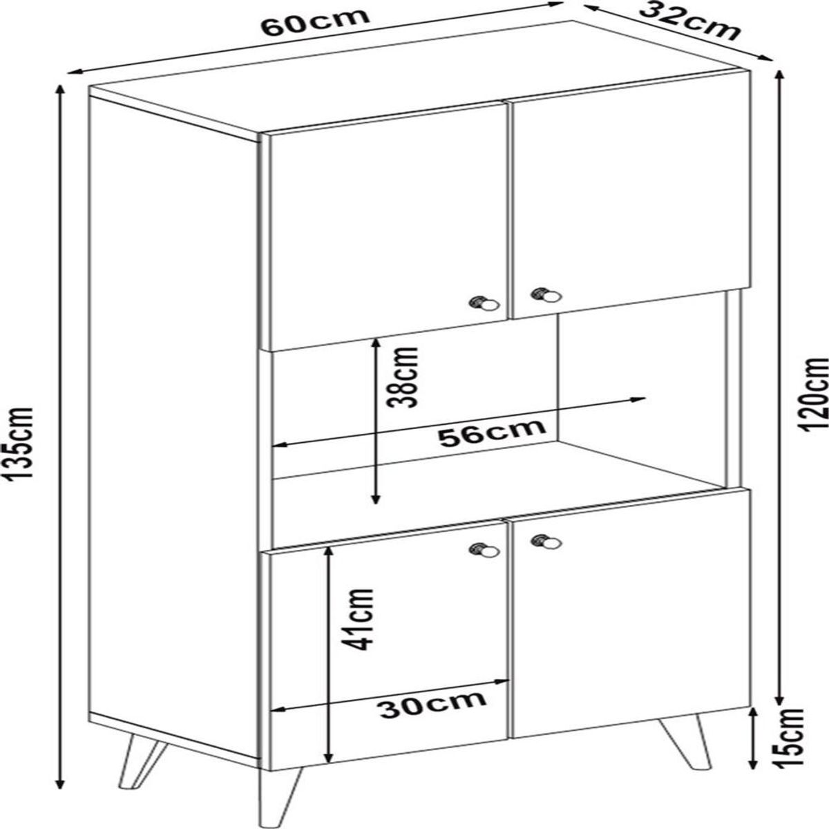 TU MESITA - Librero Armario TU MESITA Bogota color Blanco 4 puertas