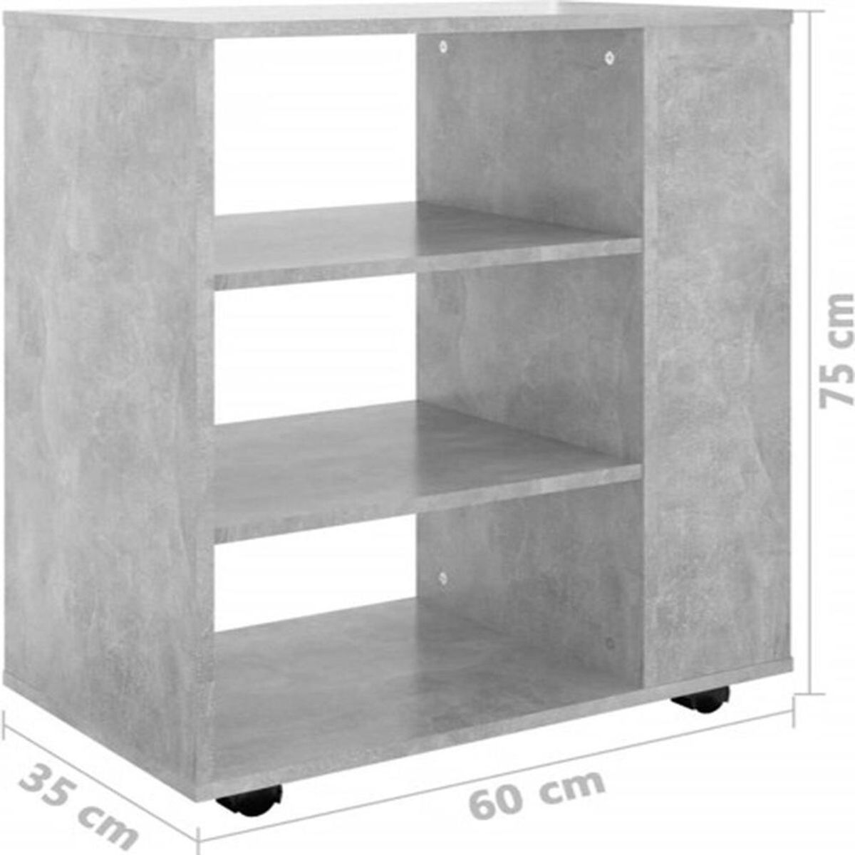 TU MESITA - Librero Juvenil TU MESITA Lexy con Ruedas color Gris