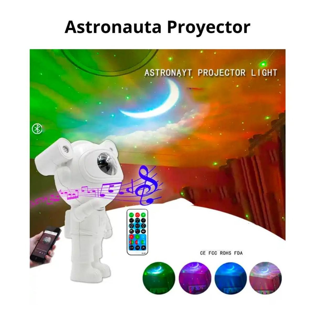 OEM - Astronauta Proyector Luces Led Decoración Galaxia Parlante Bluetooth