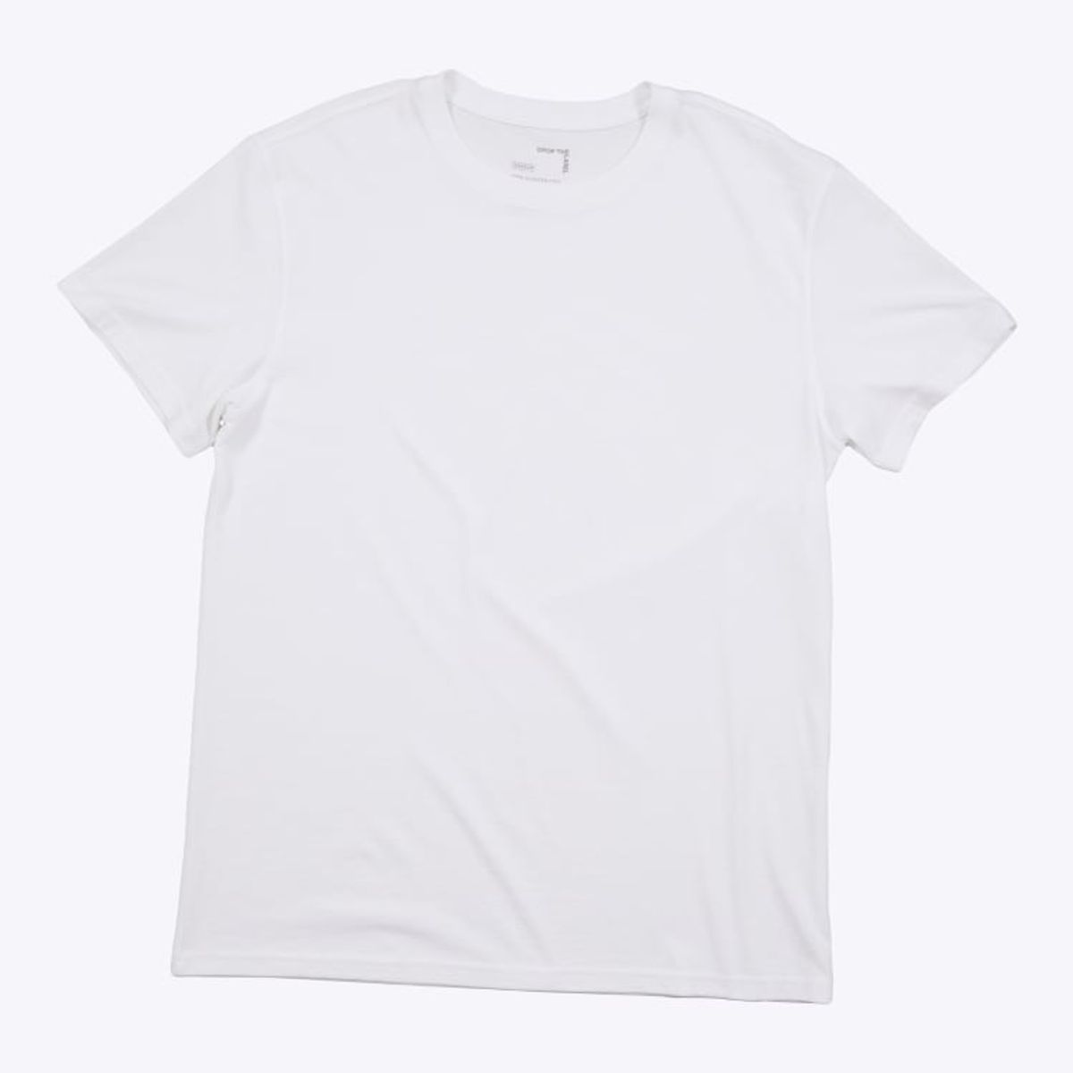 DROP THE LABEL - Polo Blanco para Hombre Drop the Label Cuello Redondo Manga Corta Algodón Pima