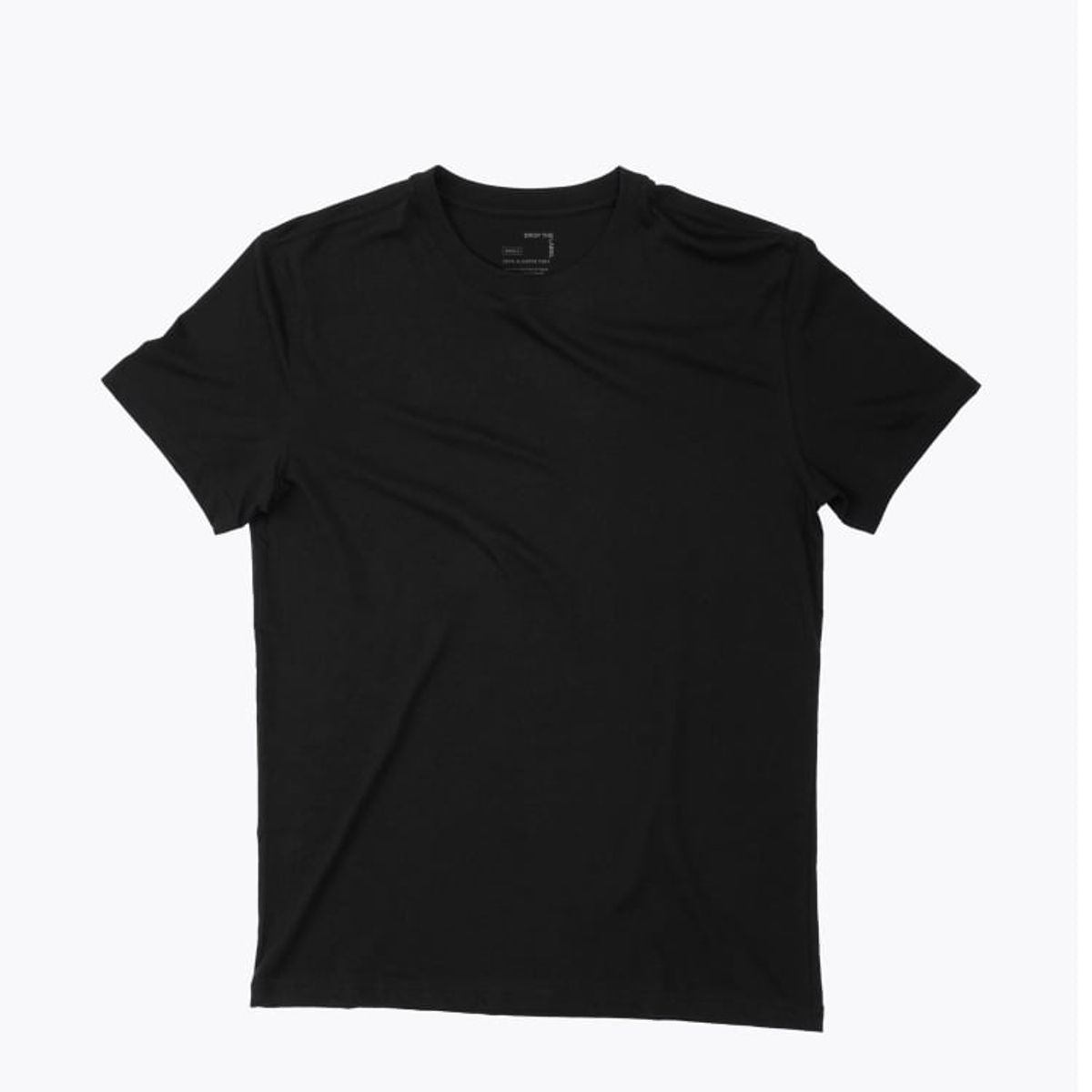 DROP THE LABEL - Polo Negro para Hombre Drop the Label Cuello Redondo Manga Corta Algodón Pima