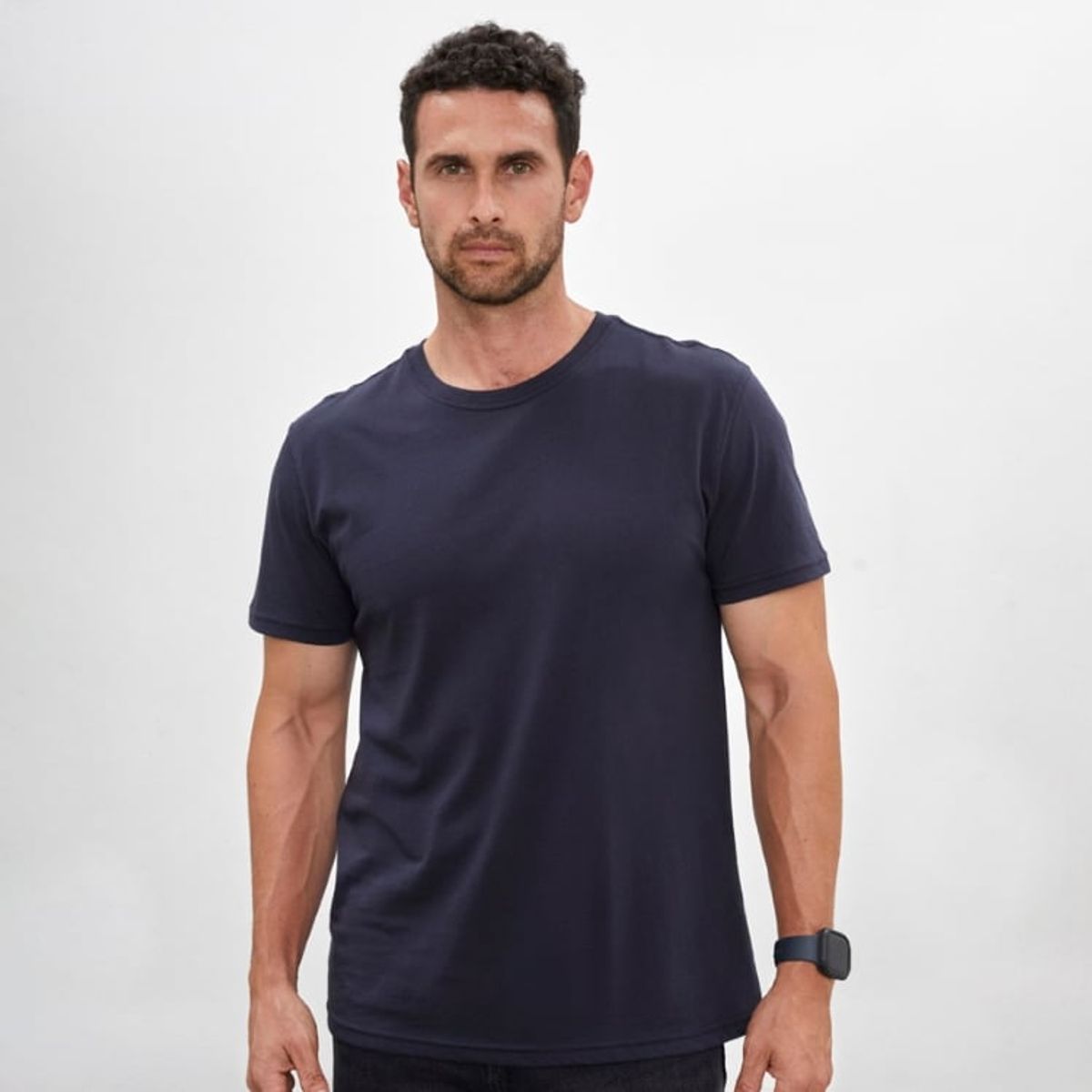 DROP THE LABEL - Polo Azul Oscuro para Hombre Drop the Label Cuello Redondo Manga Corta Algodón Pima