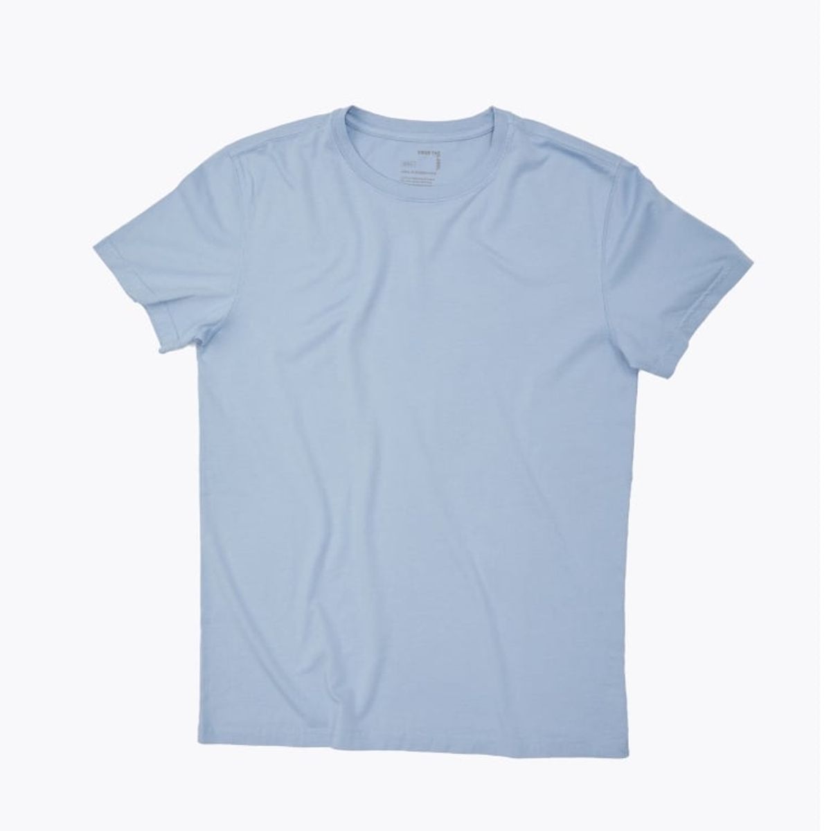 DROP THE LABEL - Polo Celeste para Hombre Drop the Label Cuello Redondo Manga Corta Algodón Pima