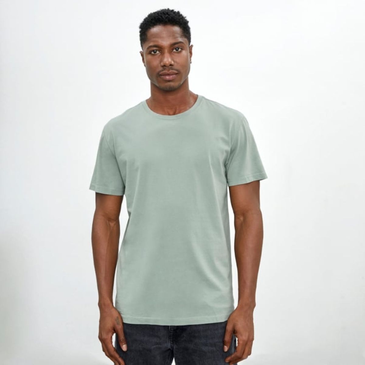 DROP THE LABEL - Polo Verde Claro para Hombre Drop the Label Cuello Redondo Manga Corta Algodón Pima