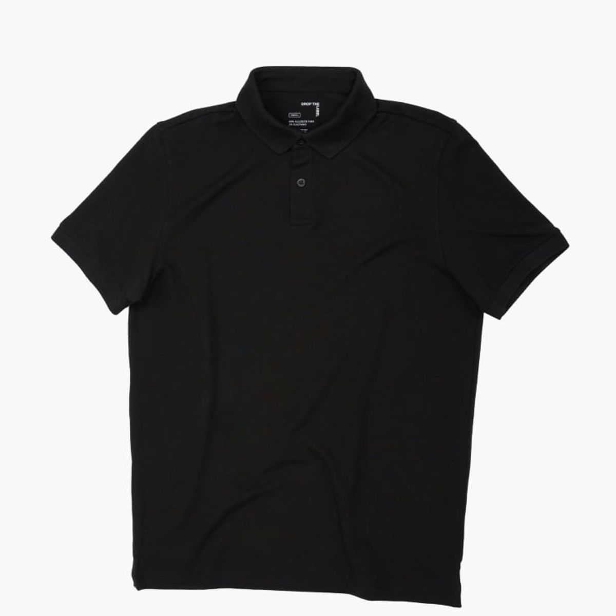 DROP THE LABEL - Polo Camisero Piqué Negro para Hombre Drop the Label Manga Corta Algodón Pima