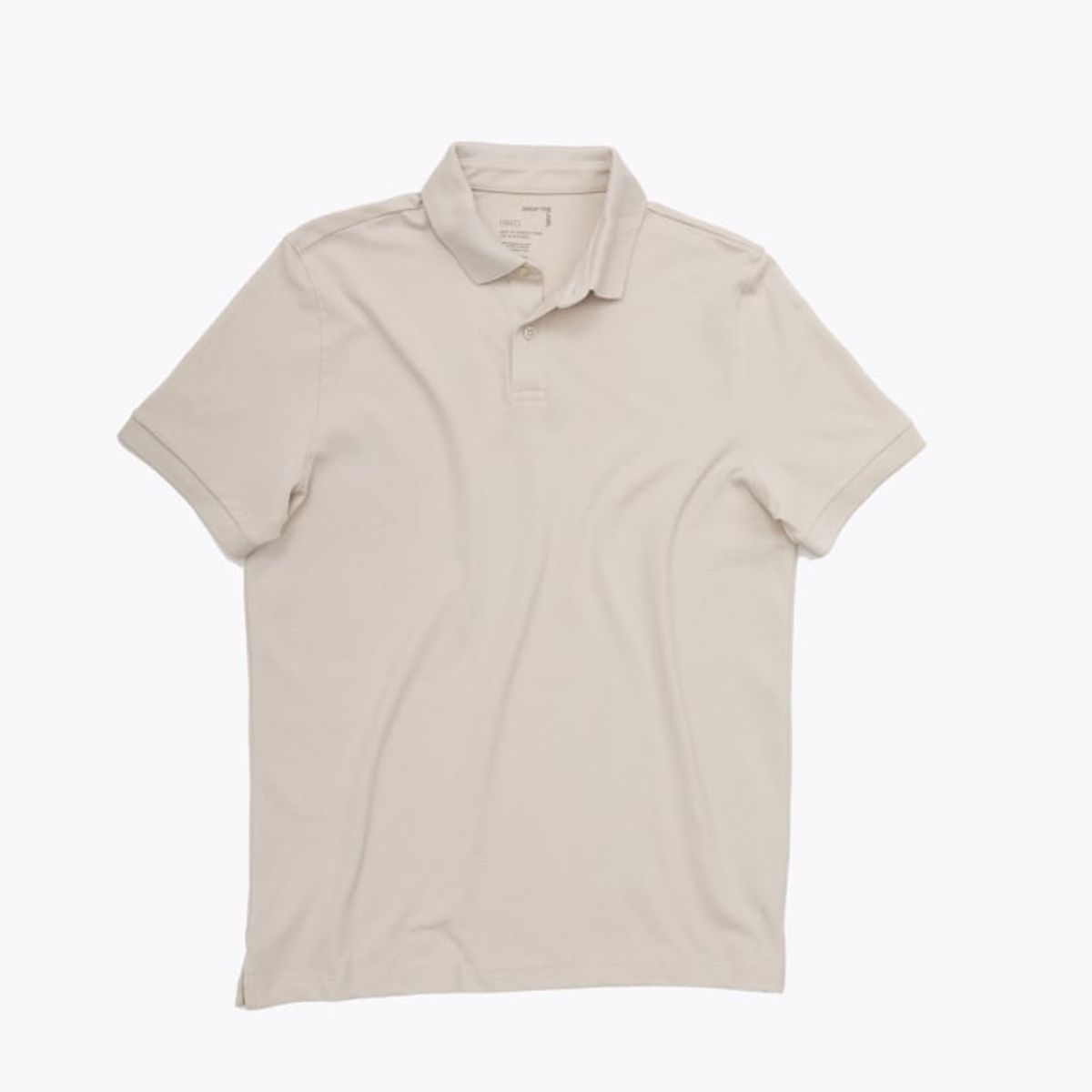 DROP THE LABEL - Polo Camisero Piqué Beige para Hombre Drop the Label Manga Corta Algodón Pima