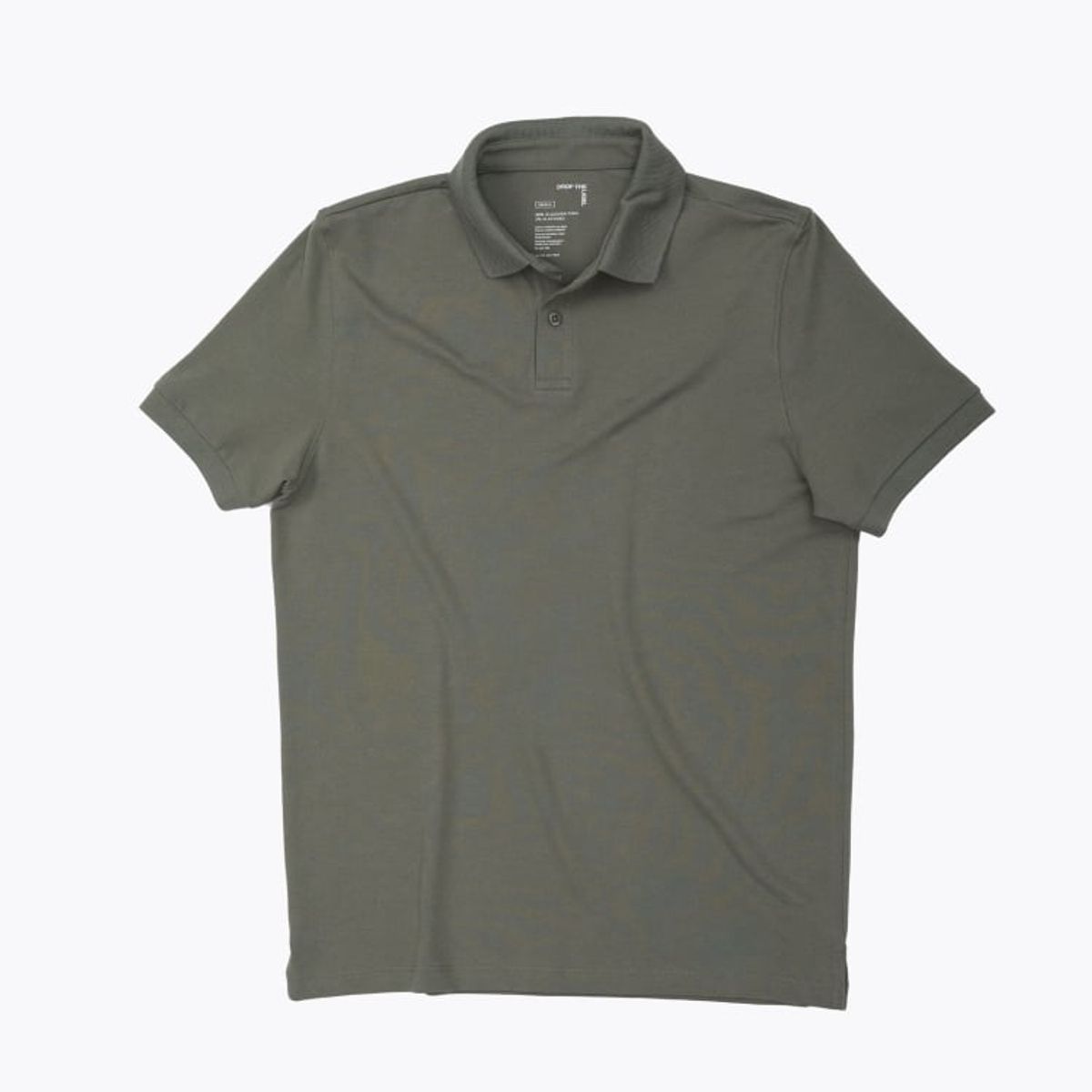 DROP THE LABEL - Polo Camisero Piqué Verde Oliva para Hombre Drop the Label Manga Corta Algodón Pima