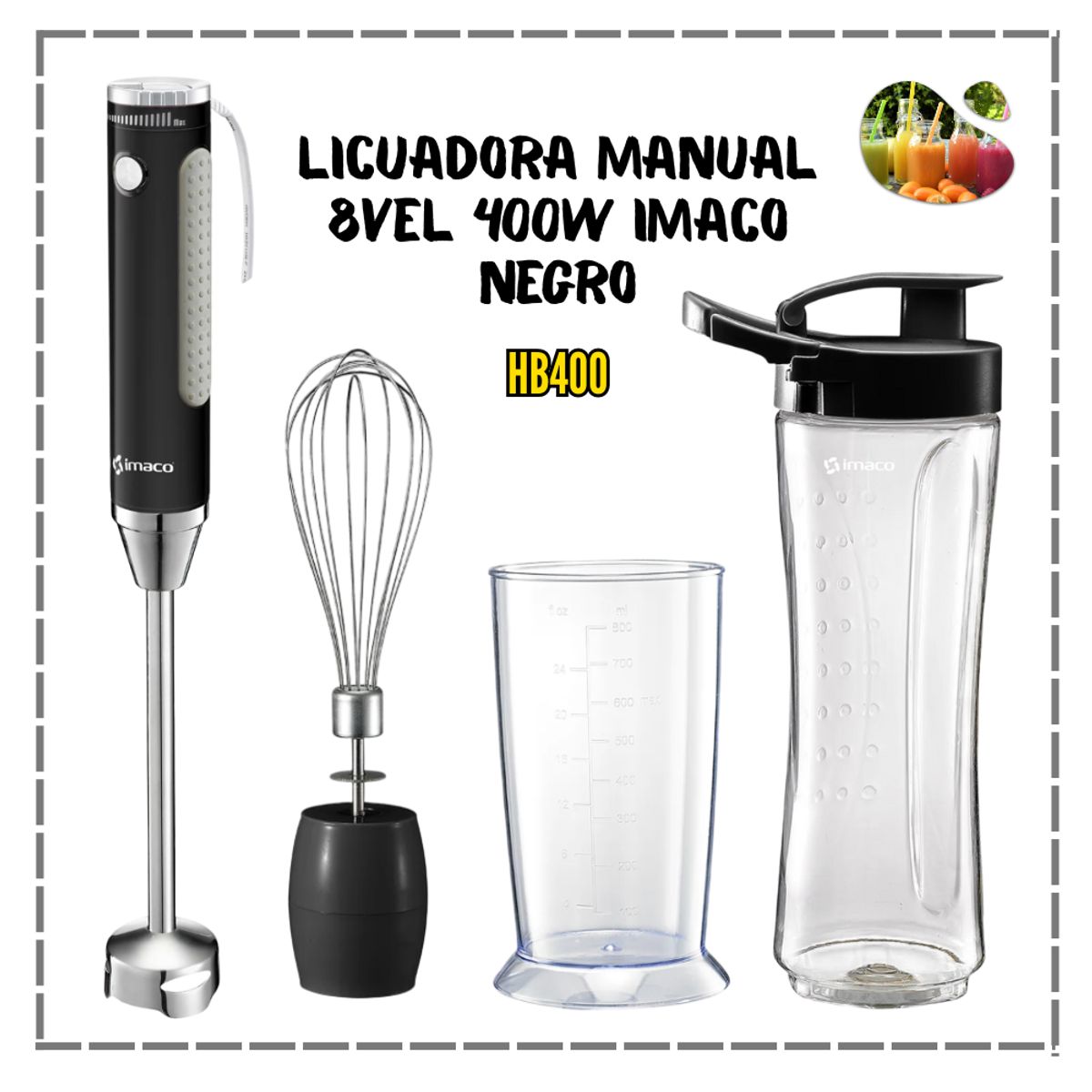 IMACO - Licuadora de Mano Imaco  Dual Mix 400Watts HB400