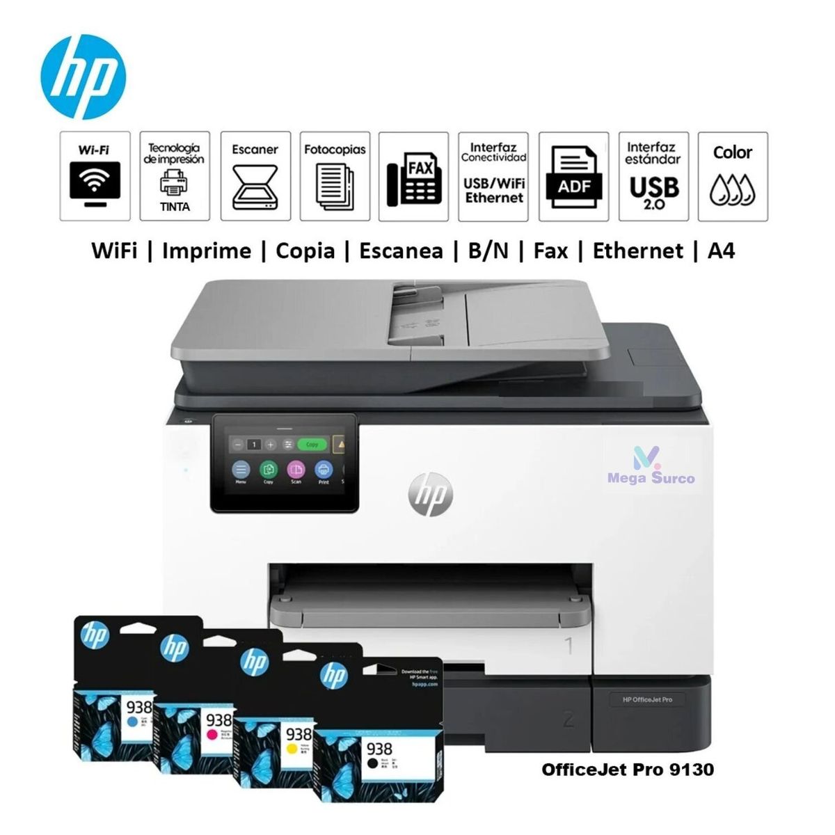 HP - Impresora multifuncional HP OfficeJet Pro 9130