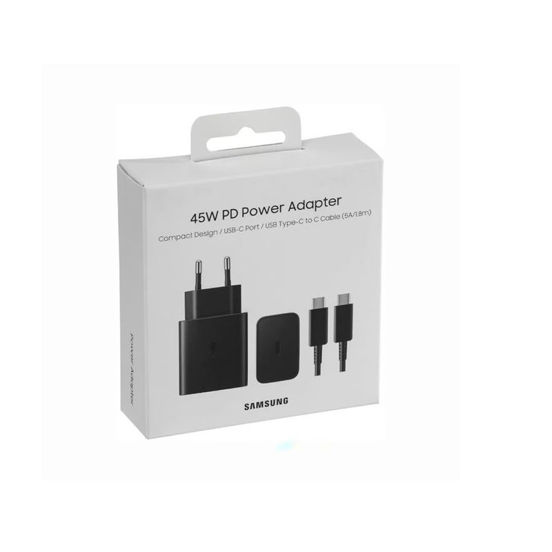 SAMSUNG - Cargador Premiun Gan Samsung de 45W Carga Rapida EU Negro Original