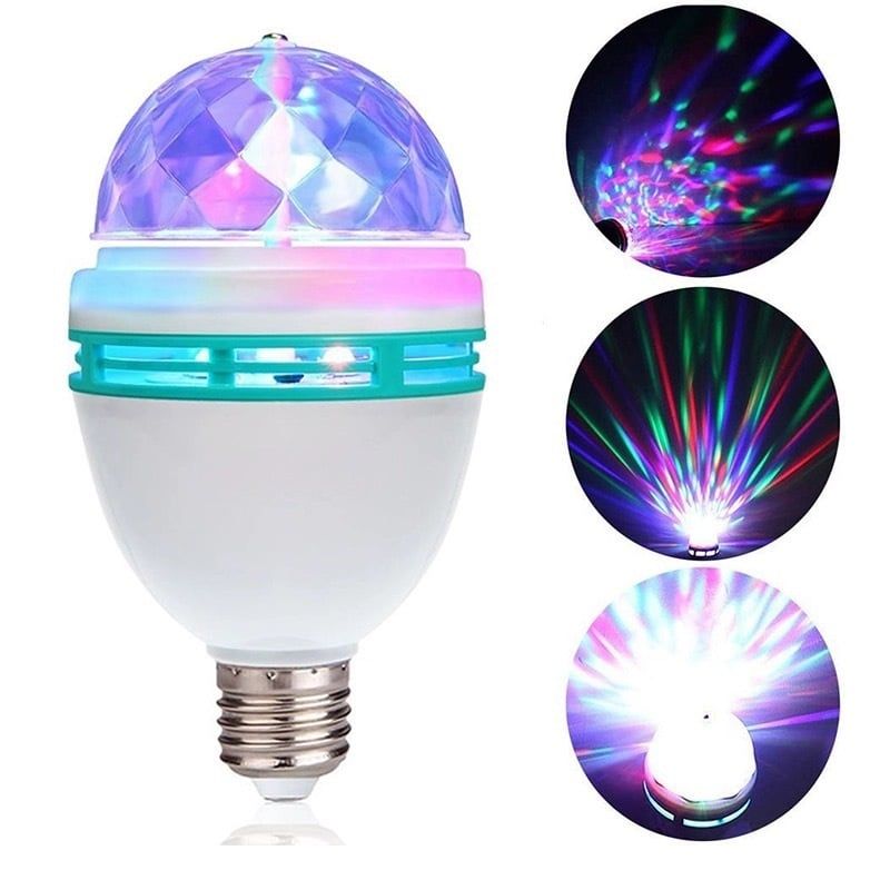 GENERICO - Foco giratorio RGB luces LED de colores para fiestas