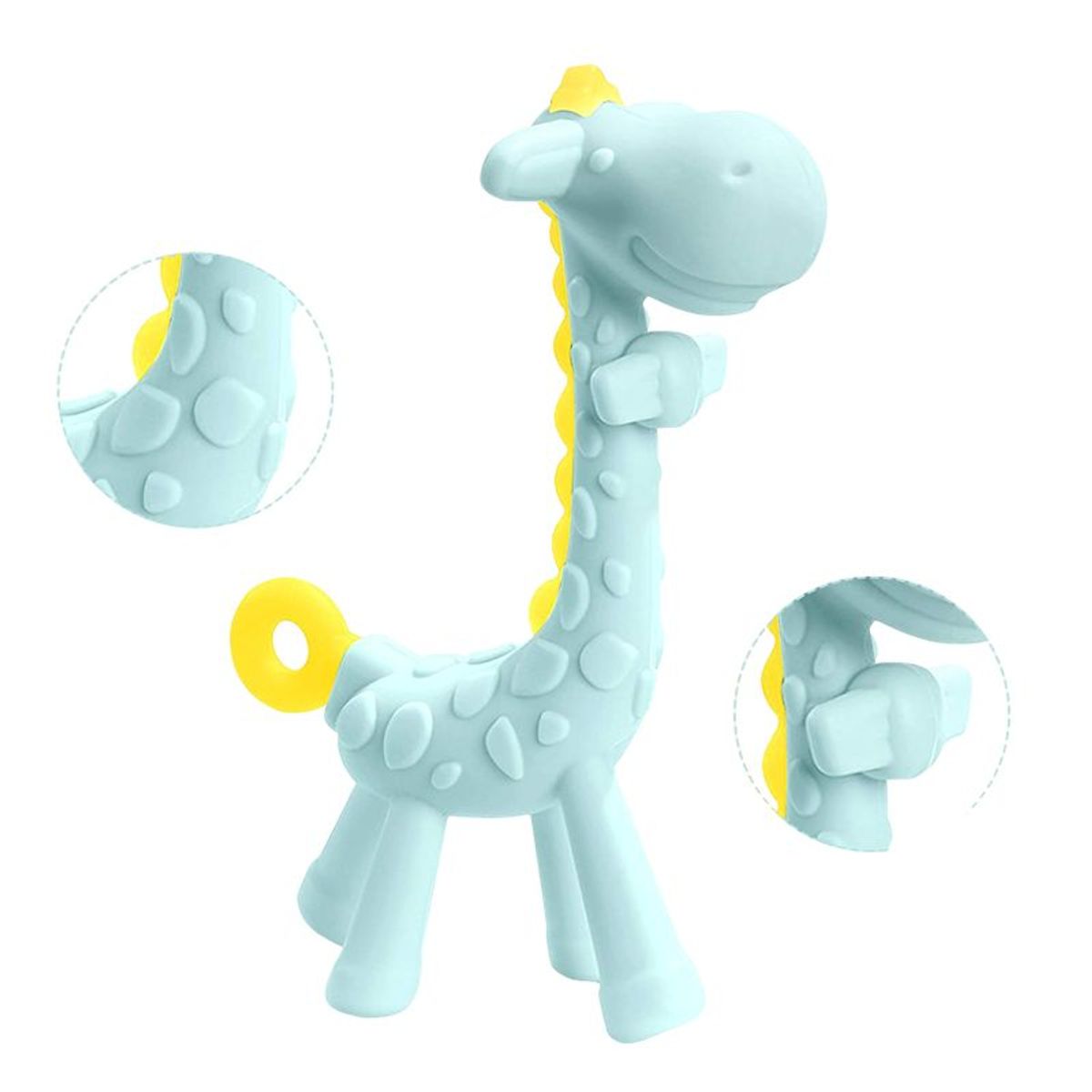 GENERICO - Mordedor Jirafa de Silicona Celeste