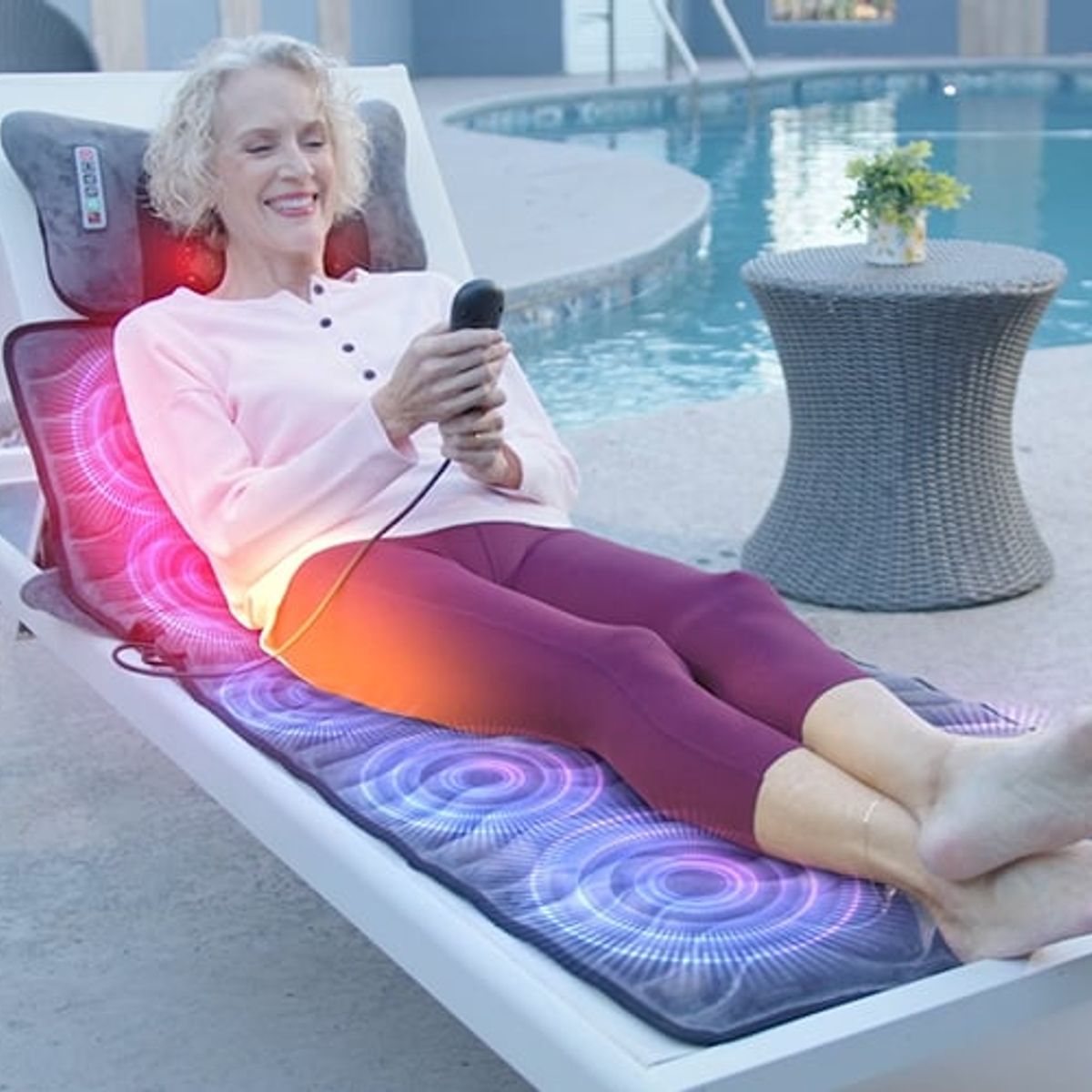 QUALITY PRODUCTS - Colchoneta de Masaje con Terapia de Calor con Cojín Removible Powermat