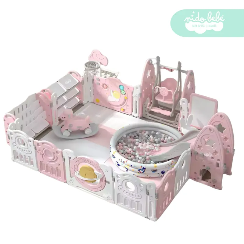 GENERICO - Corral de juegos de niño premium plus Planeta Rosado
