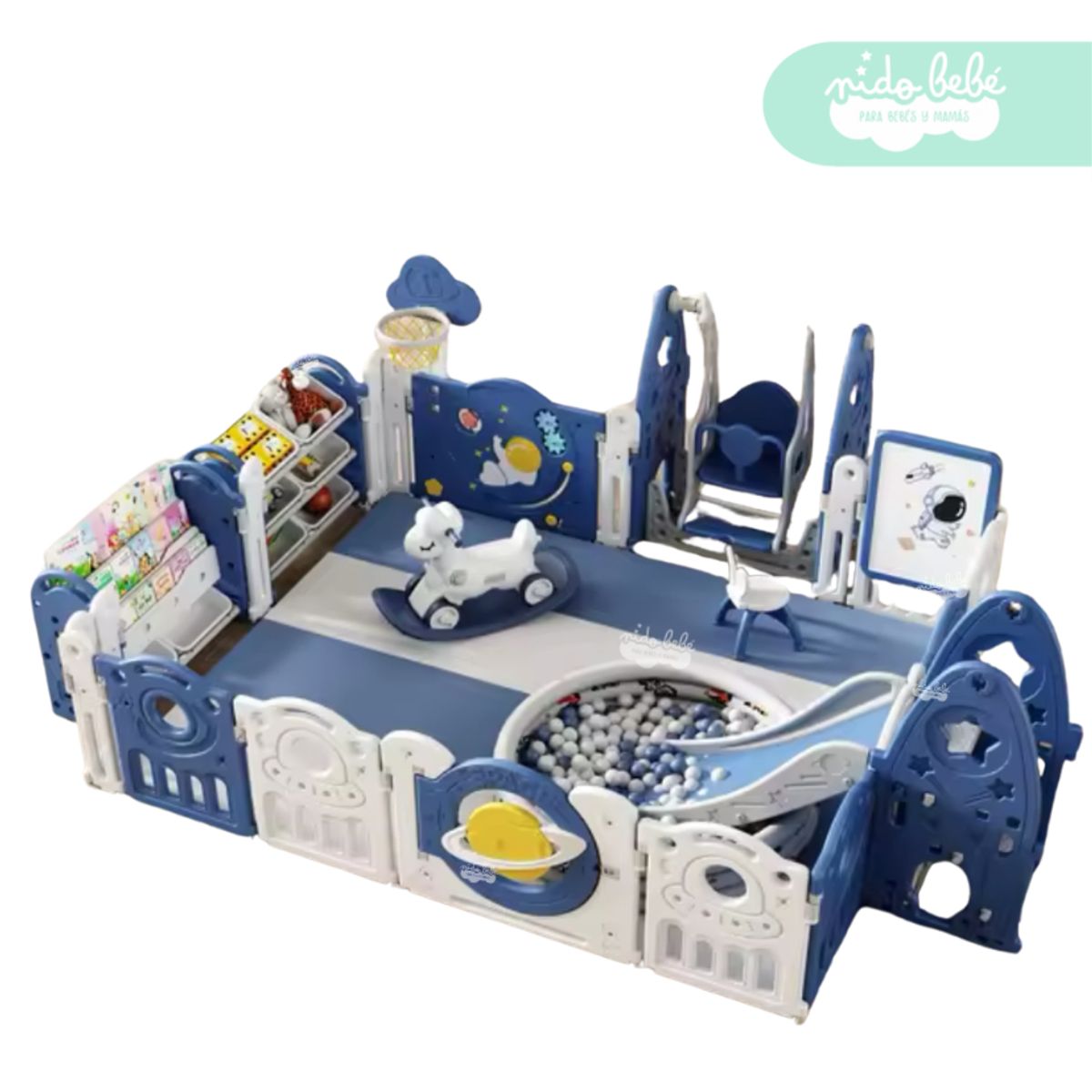 GENERICO - Corral de juegos de niño premium plus Planeta Azul