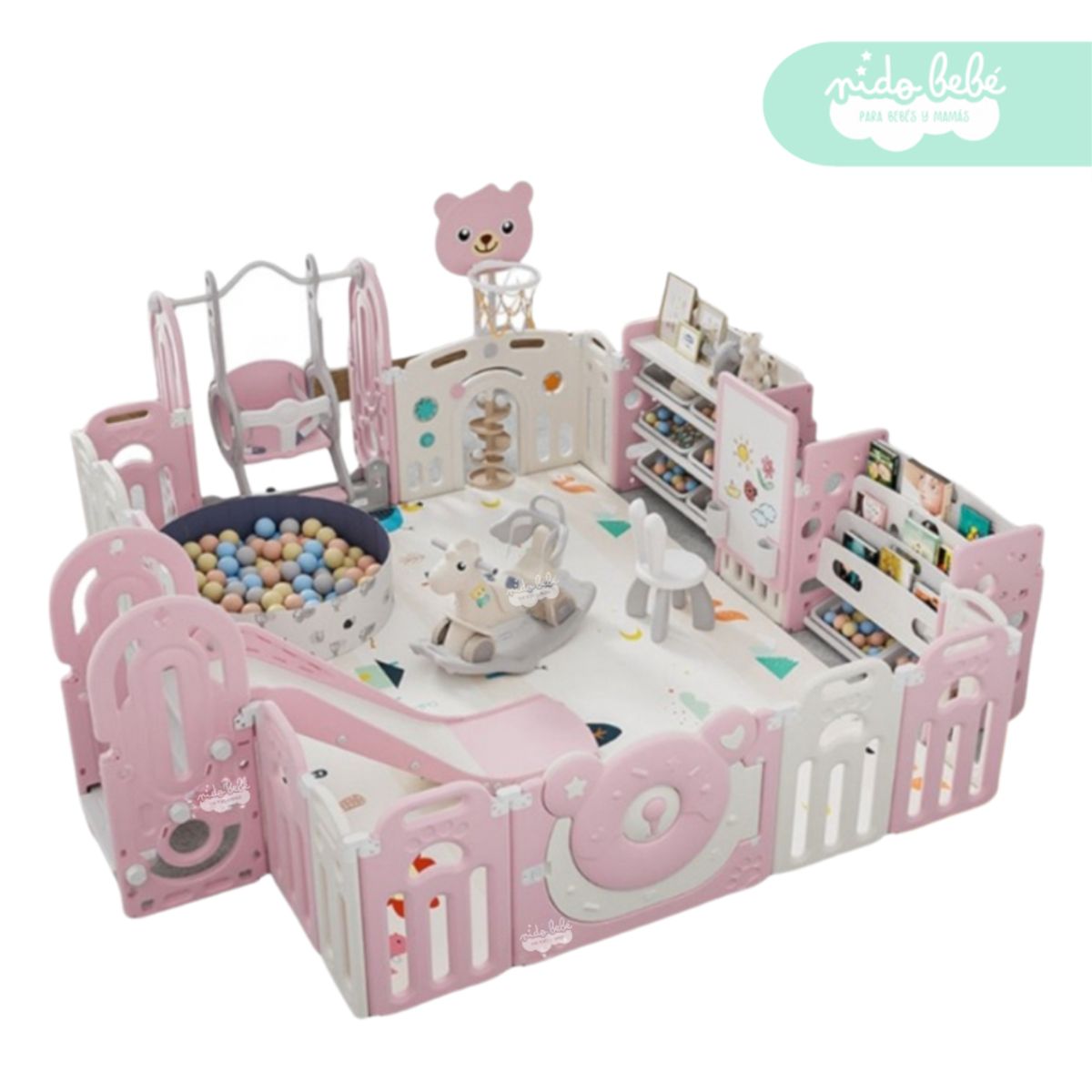 GENERICO - Corral de juegos de niño Osito plus Rosado