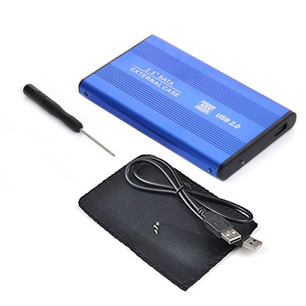 SANTOFA ELECTRONICS - Funda Anti Golpes + Case Disco Duro Externo 2.5 doble bolsillo - Azul