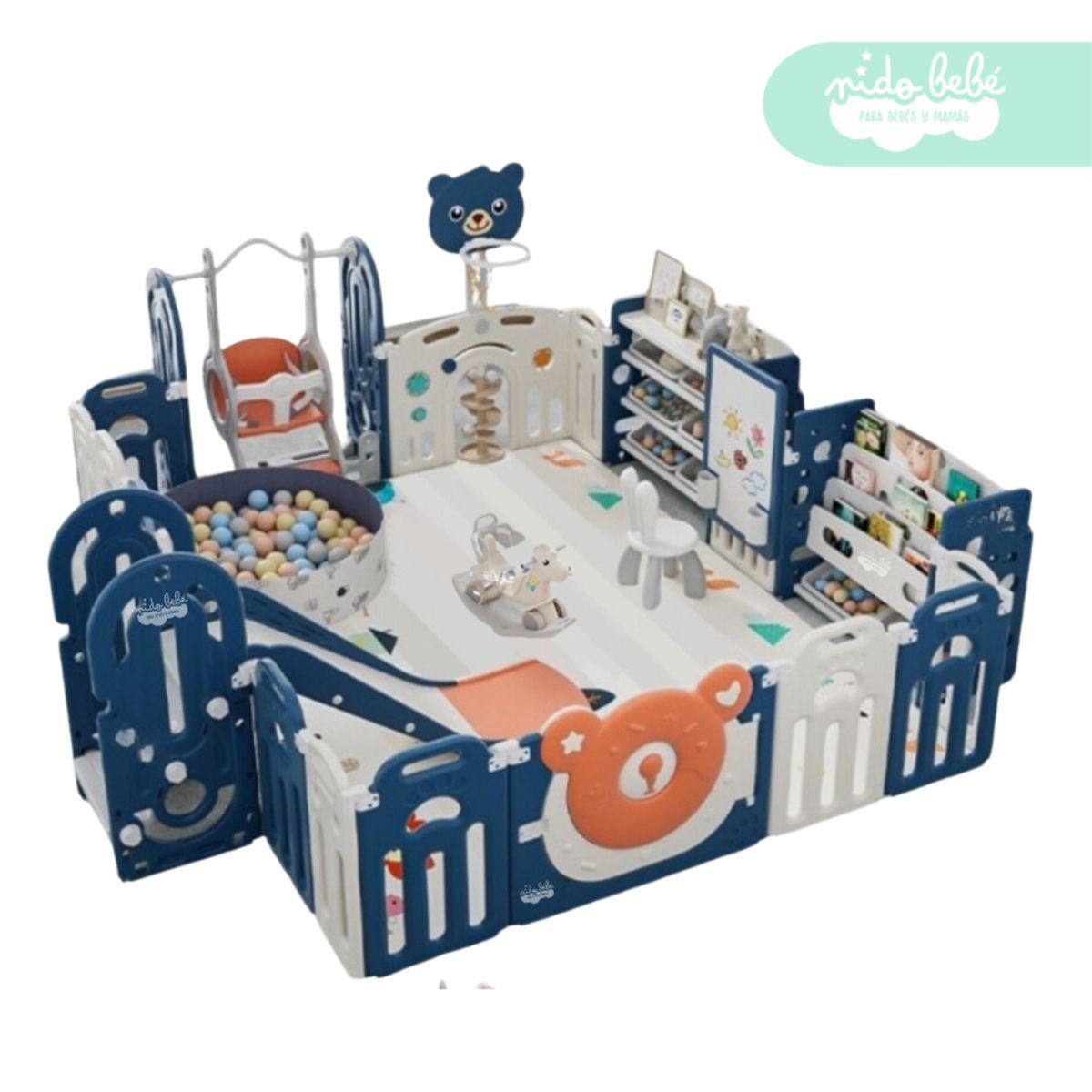 GENERICO - Corral de juegos de niño Osito plus Azul