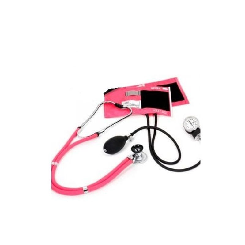 GENERICO - TENSIOMETRO MANUAL MAS ESTETOSCOPIO COLOR ROSADO
