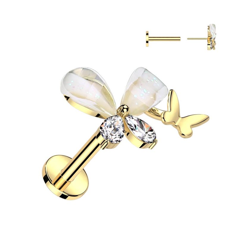 ADR JOYERIA CORPORAL - Piercing Mariposa Nacar Labret ADR Joyería Corporal
