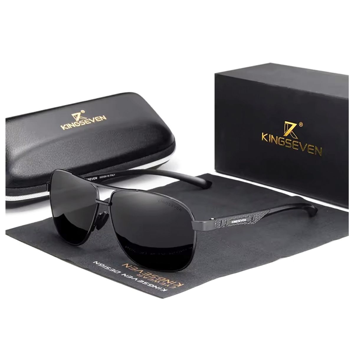 KINGSEVEN - Lentes de Sol Polarizados Aviador Kingseven + Estuche