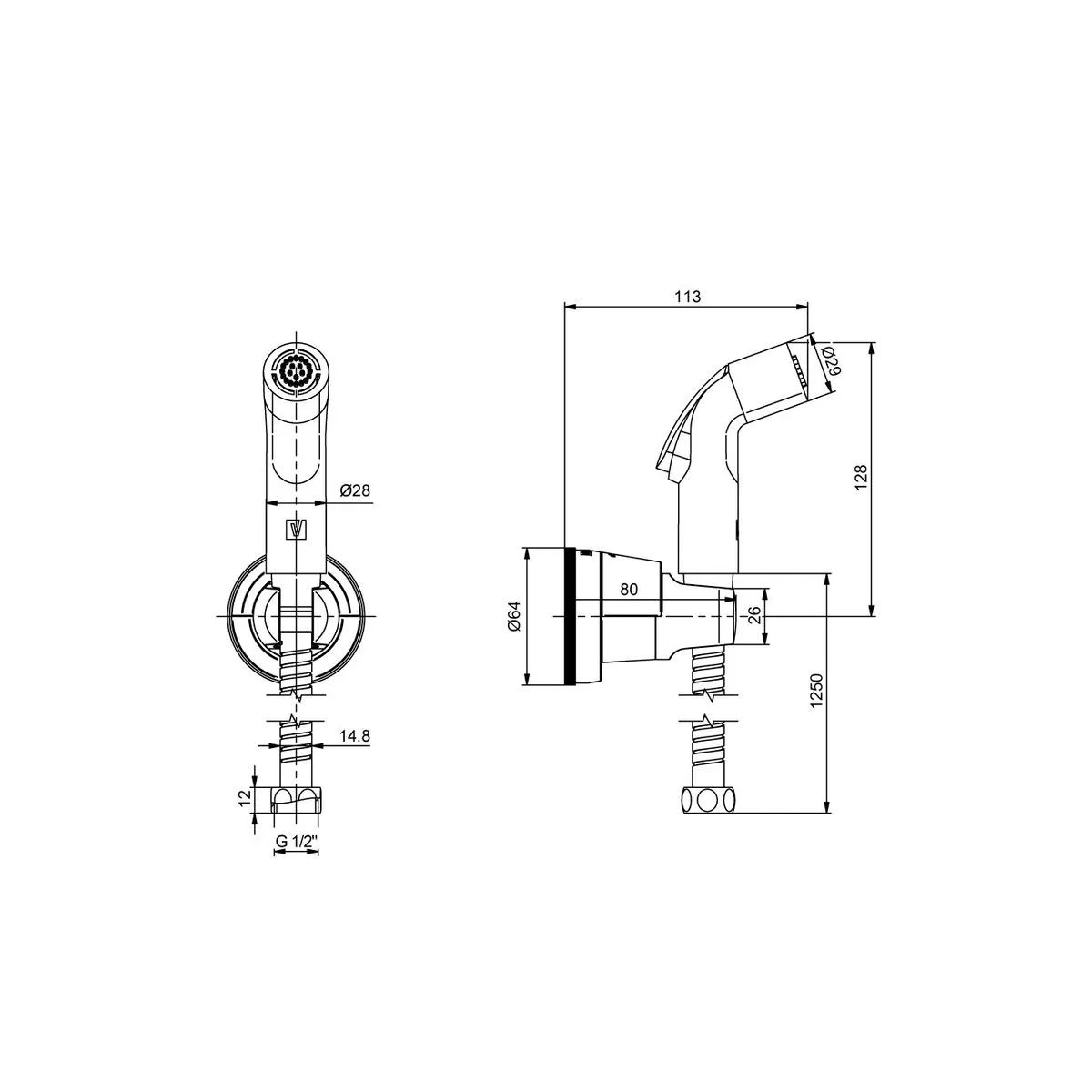 VAINSA - Ducha Bidet Asia con Soporte Ventosa Vainsa