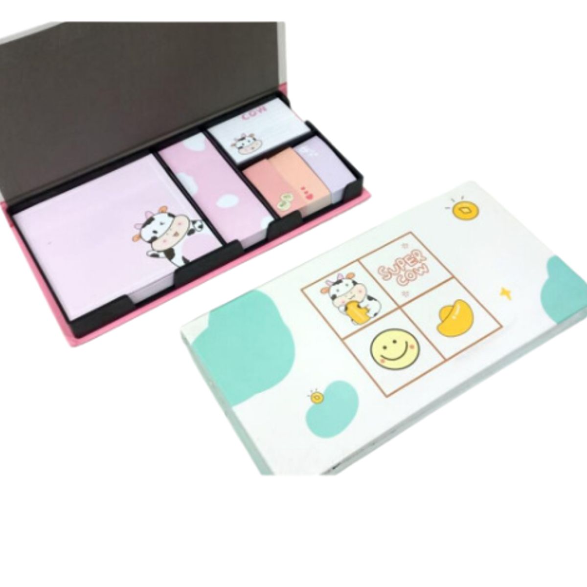 GENERICO - ESTUCHE DE POSIT KAWAII DISEÑO VAQUITA