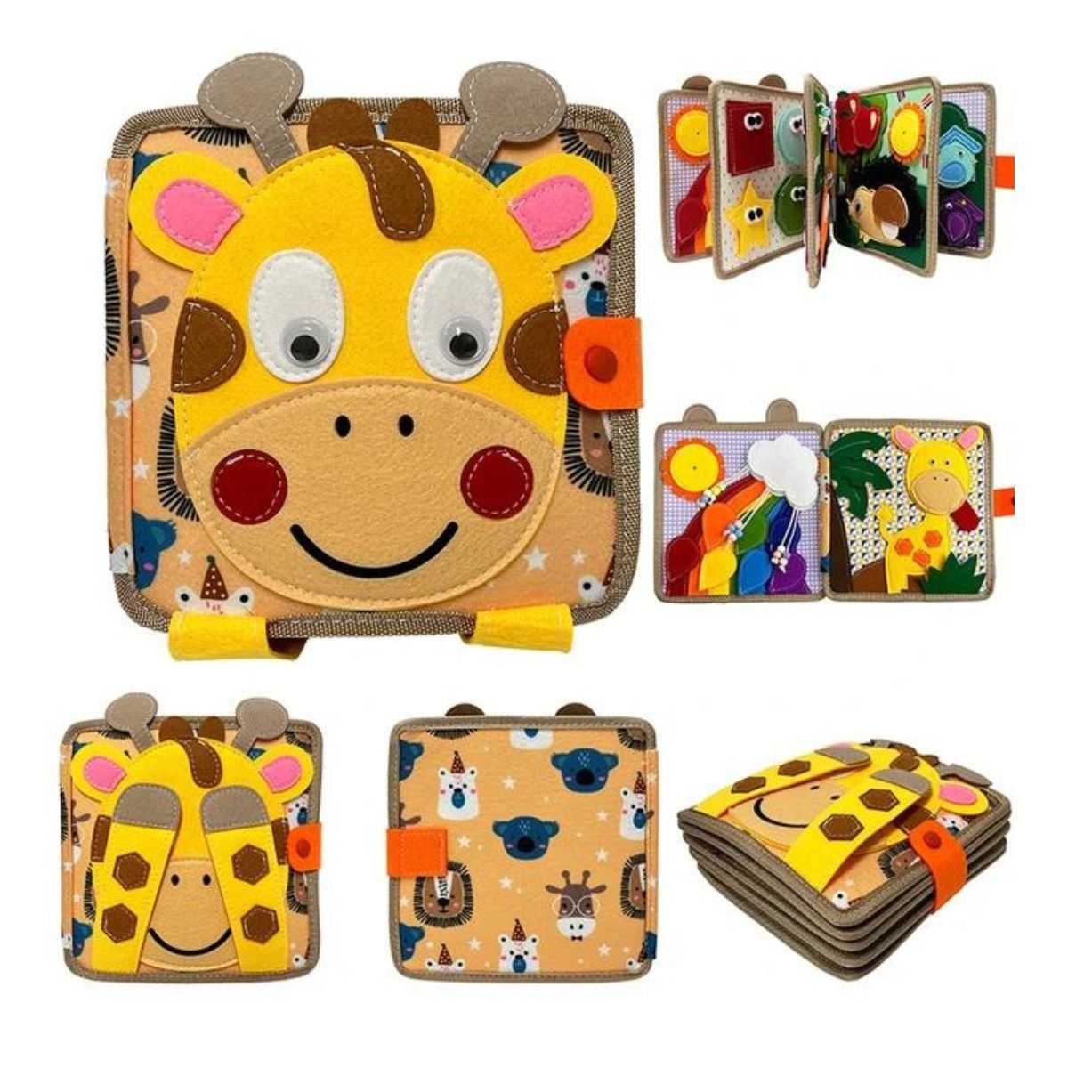 GENERICO - Juego Libro Sensorial De Texturas Montessori Jirafa