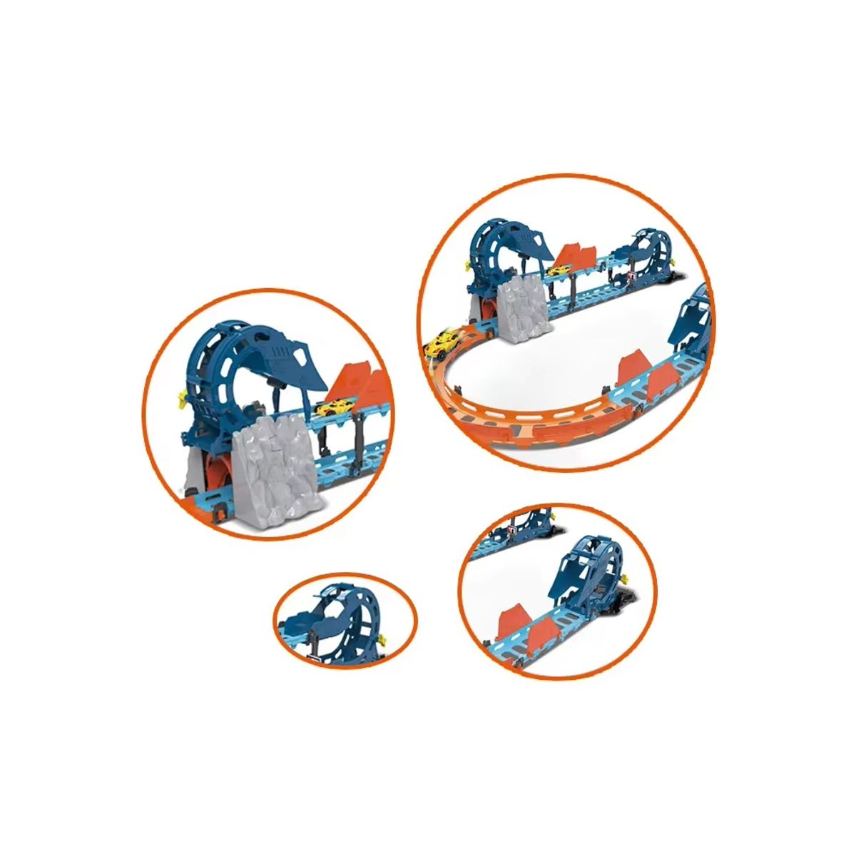 GENERICO - Pista Tengleader 56 piezas con carrito recargable con luz