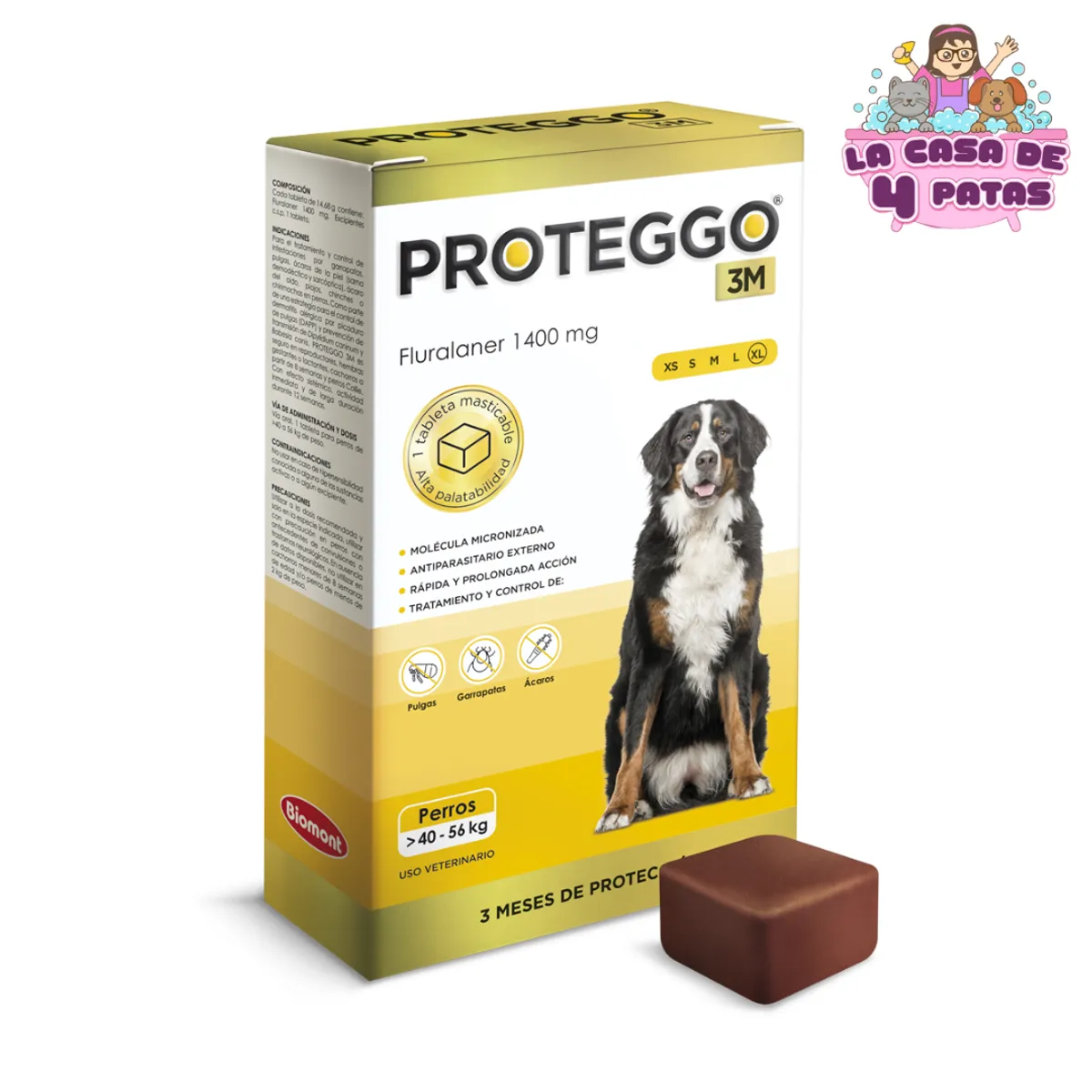 PROTEGGO - PROTEGGO 3M 40-56  1400 MG ANTIPULGAS