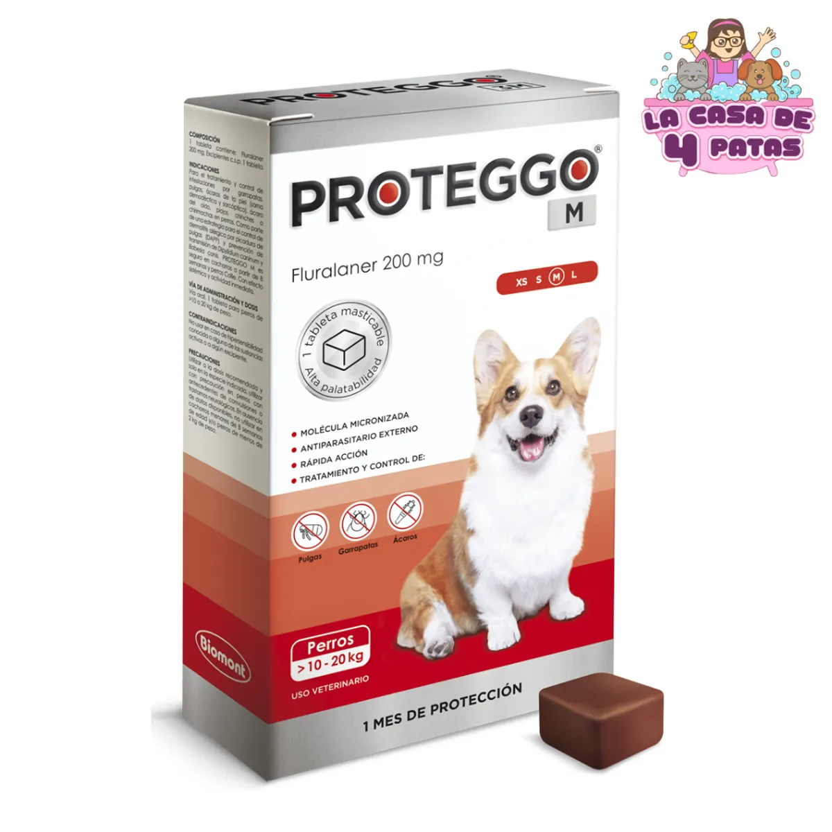 PROTEGGO - PROTEGGO M 10 A 20  200 MG ANTIPULGAS