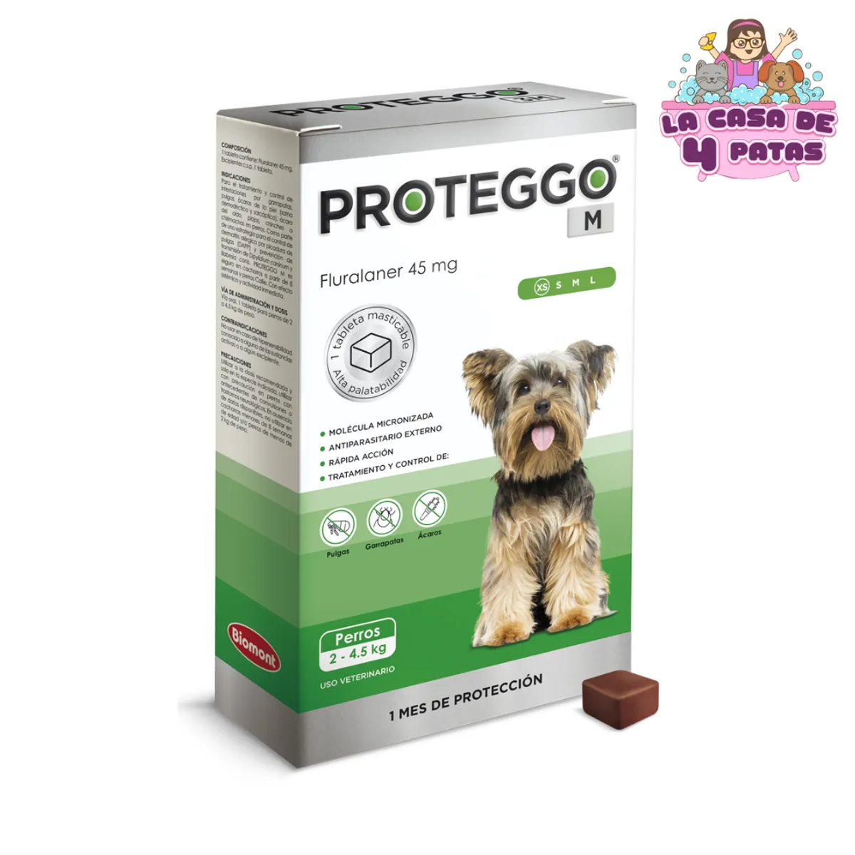 PROTEGGO - PROTEGGO M 2.5-4.5   45 MG ANTIPULGAS