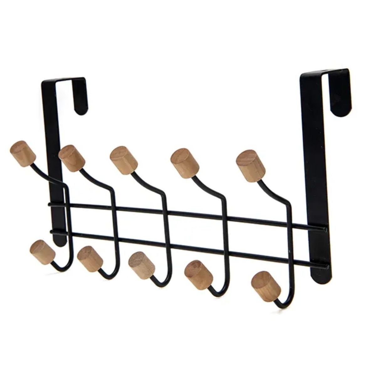 GENERICO - Colgador para Puerta de 10 Ganchos Generico Negro