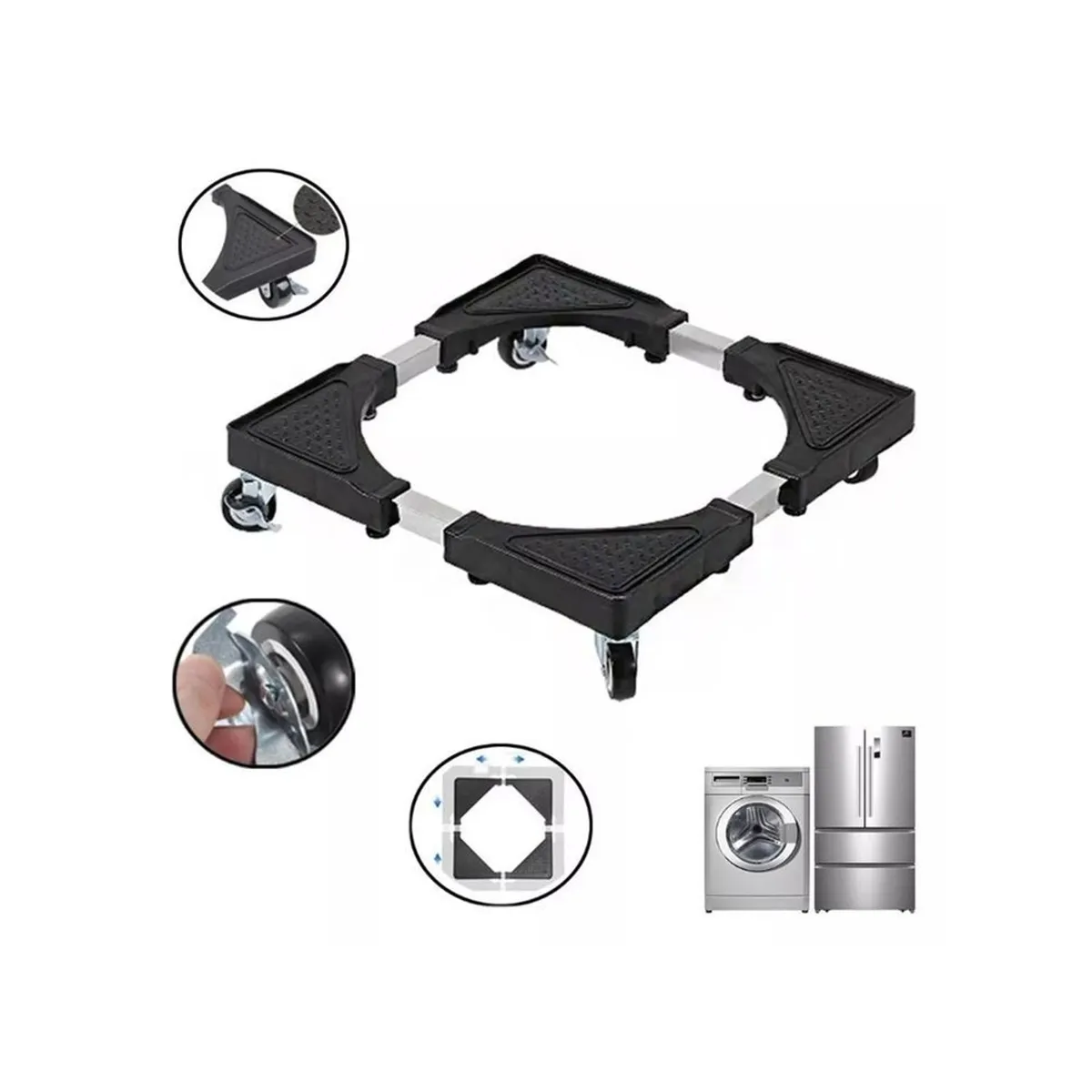 GENERICO - Soporte Movible de Electrodomesticos Negro