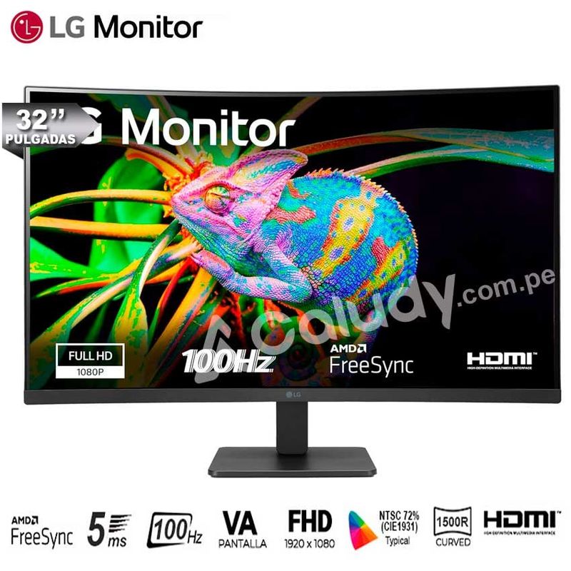 LG - Monitor Curvo LG 32MR50C-B VA Full HD FreeSync 100 Hz 5MS NTSC