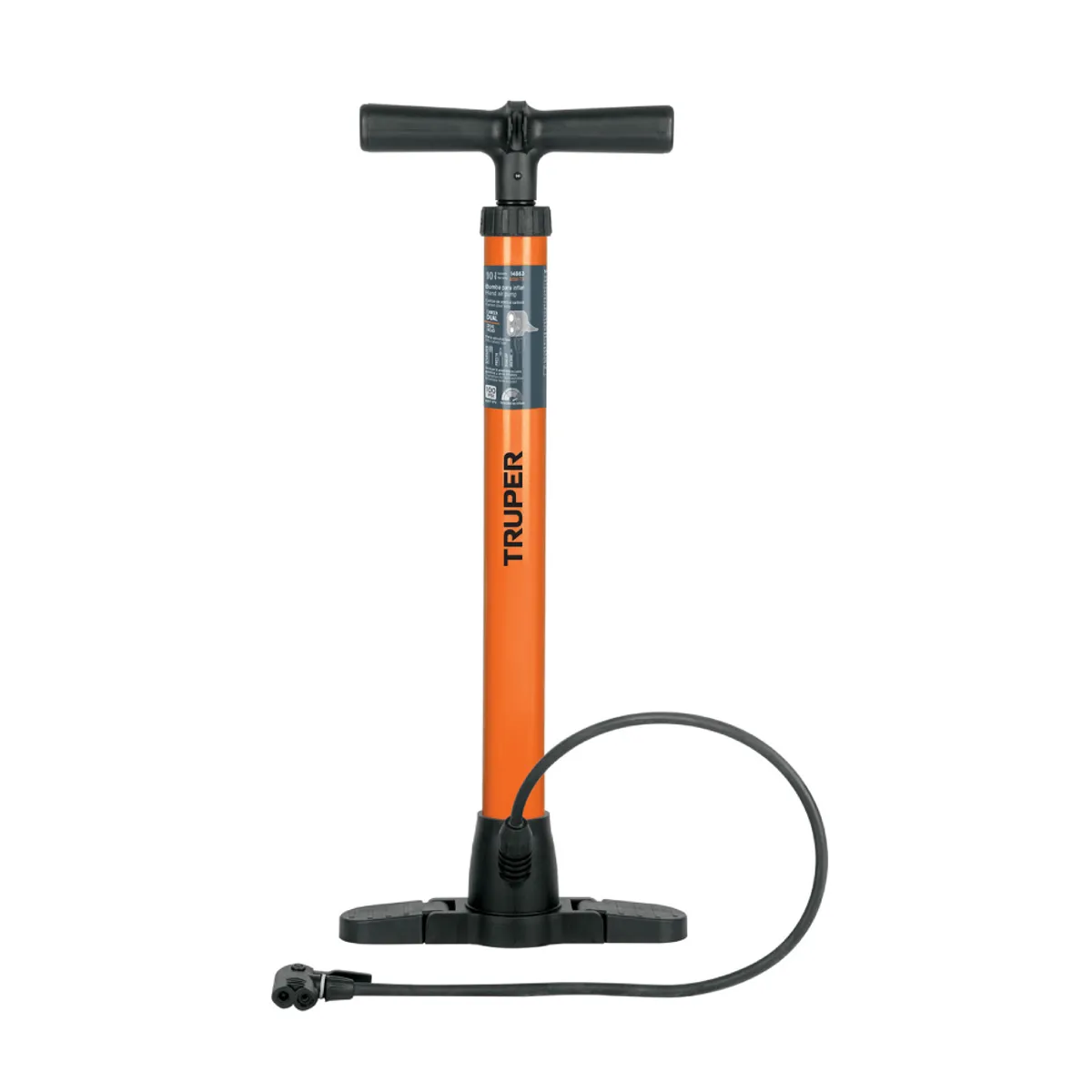 TRUPER - Inflador Grande Manual 100PSI Truper BOM-TR - Naranja