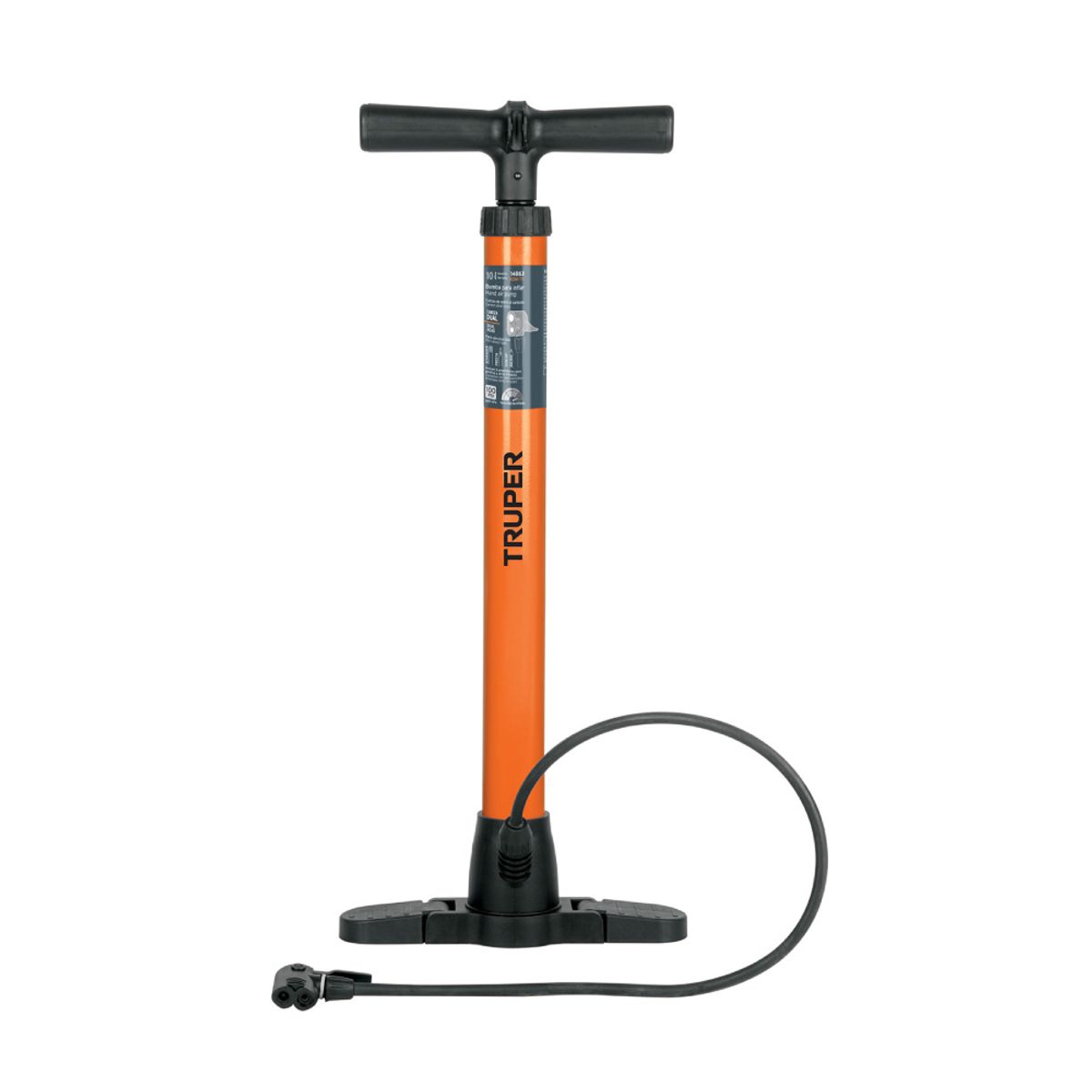 TRUPER - Inflador Grande Manual 100PSI Truper BOM-TR - Naranja