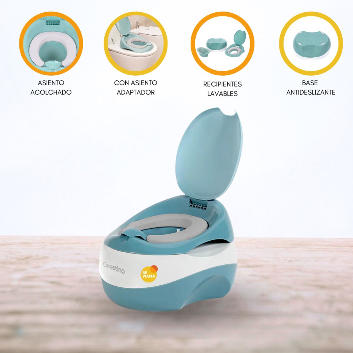 CARESTINO - Bacín 3 en 1 con Reductor CARESTINO «TRAINING» Blue