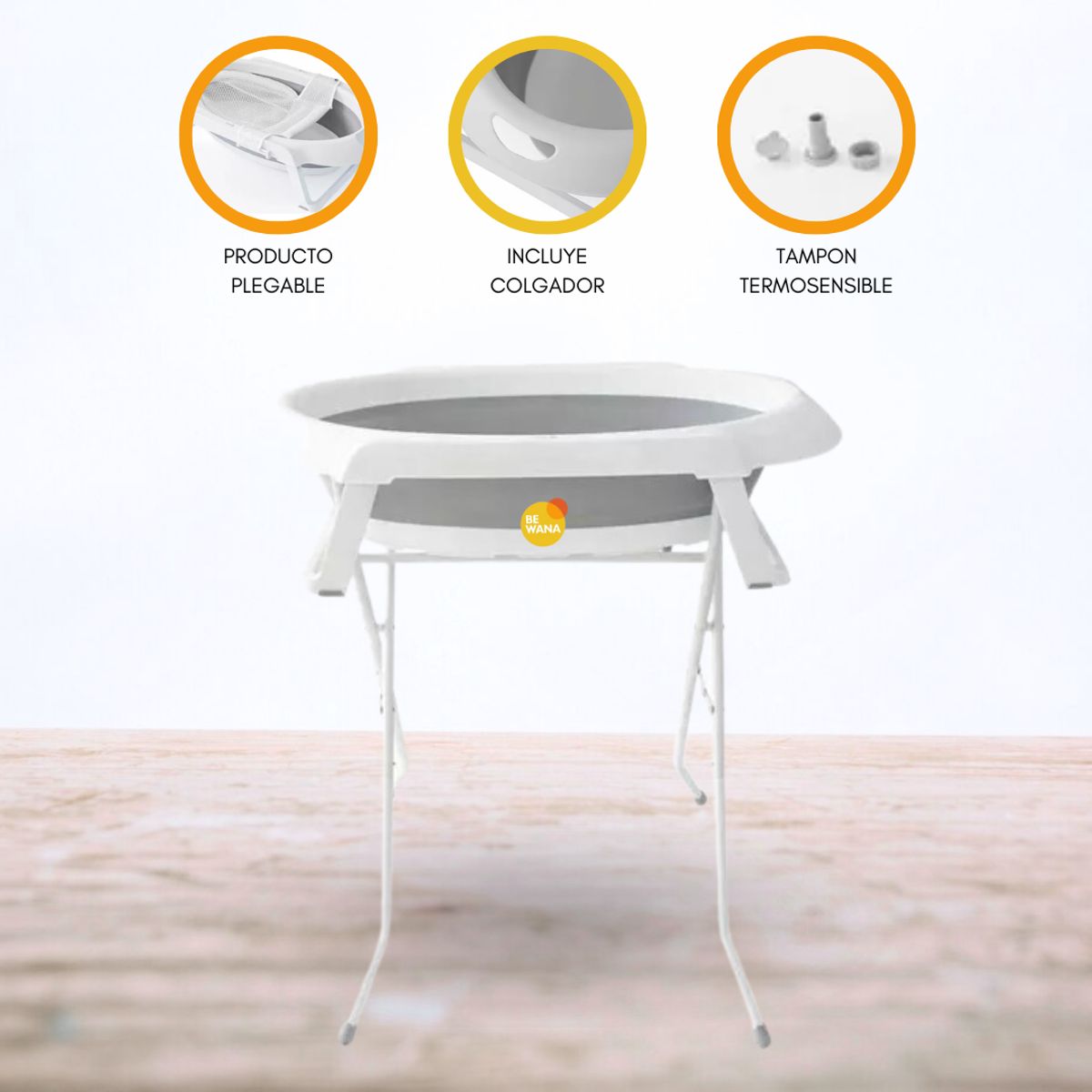 SAFETY 1ST - Bañera 2 en 1 con Soporte y Malla »SMILE» Gray