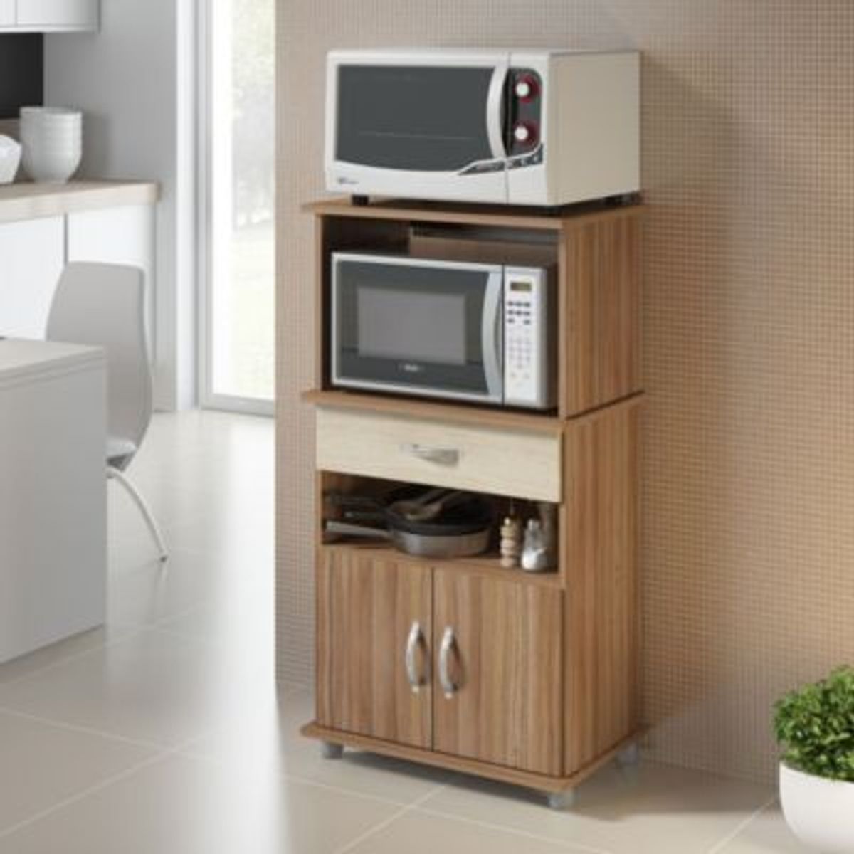 GENERICO - Mueble de Cocina para Microondas Dalma Color Marrón RR MUEBLES