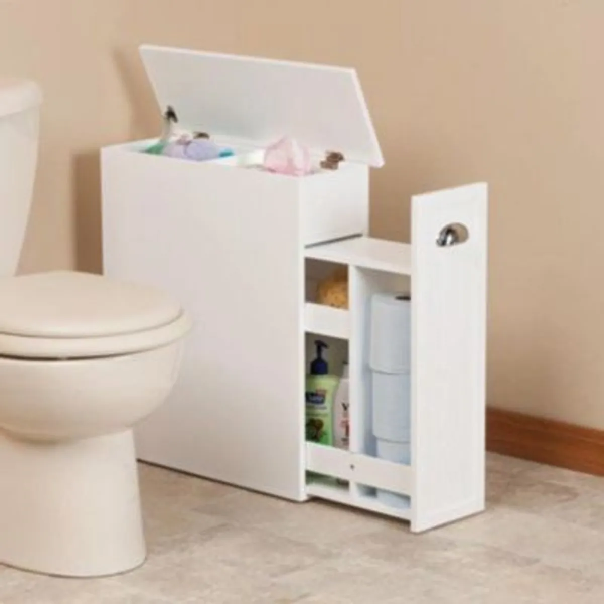 R&R MUEBLES - Mueble de Baño Organizador Moderno Agata de 1 Cajón Blanco R&R MUEBLES